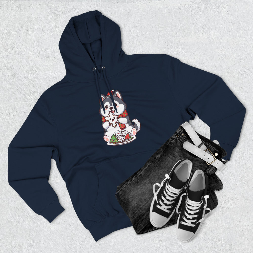 Koda eating Sugar cookies Three-Panel Fleece Hoodie