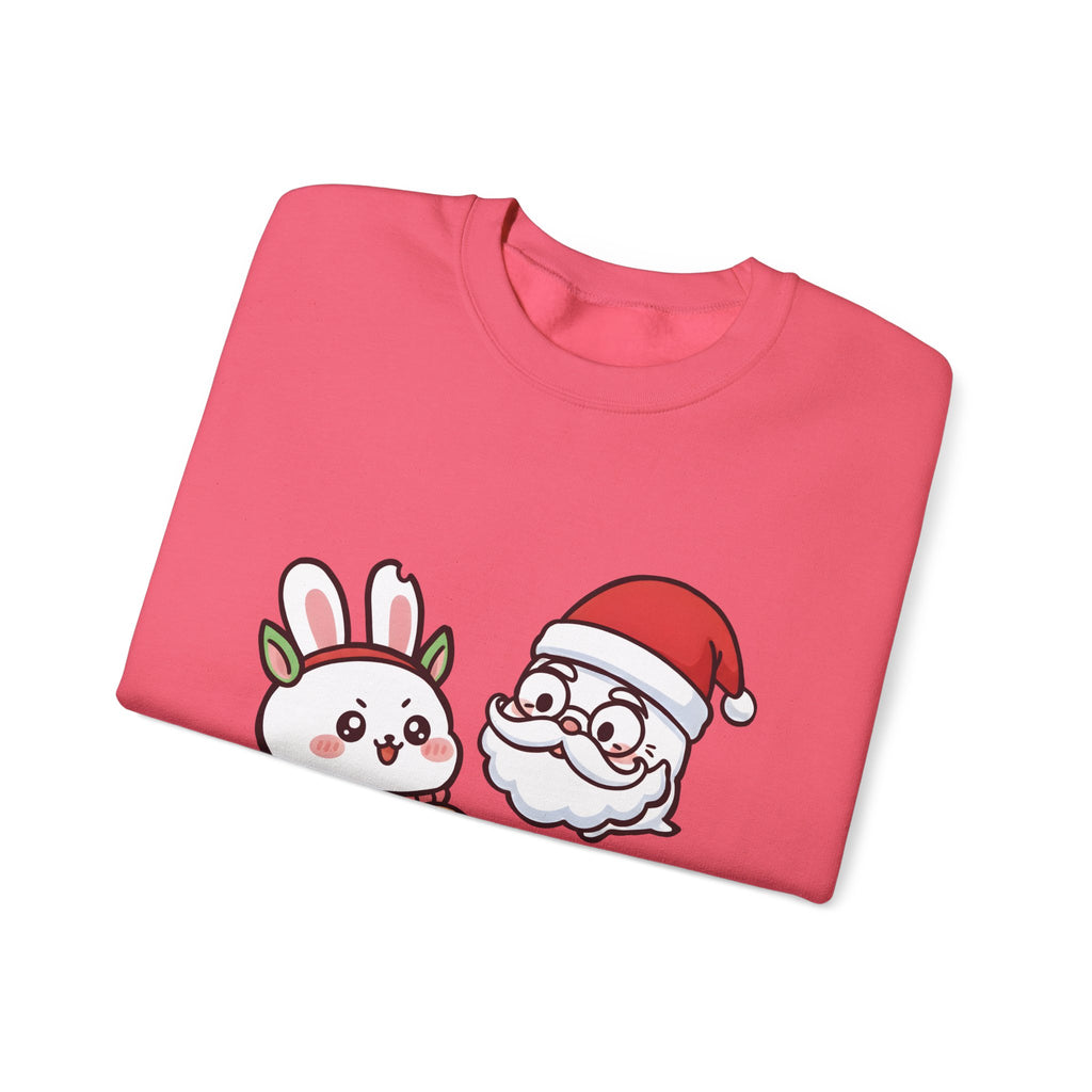 Chomoko with Oji dressed as Santa Cookie Plate Sweatshirt | CHOMOKO CO.