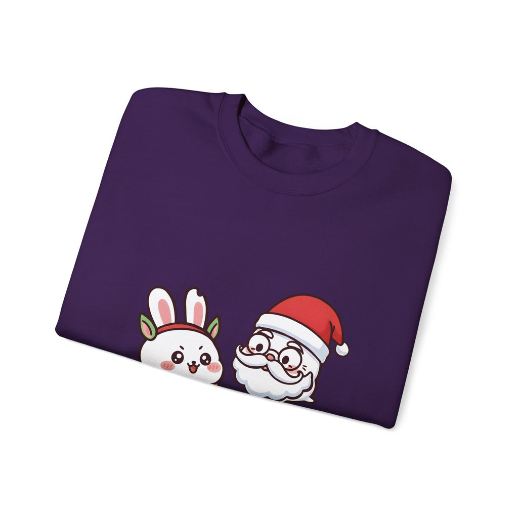 Chomoko with Oji dressed as Santa Cookie Plate Sweatshirt | CHOMOKO CO.