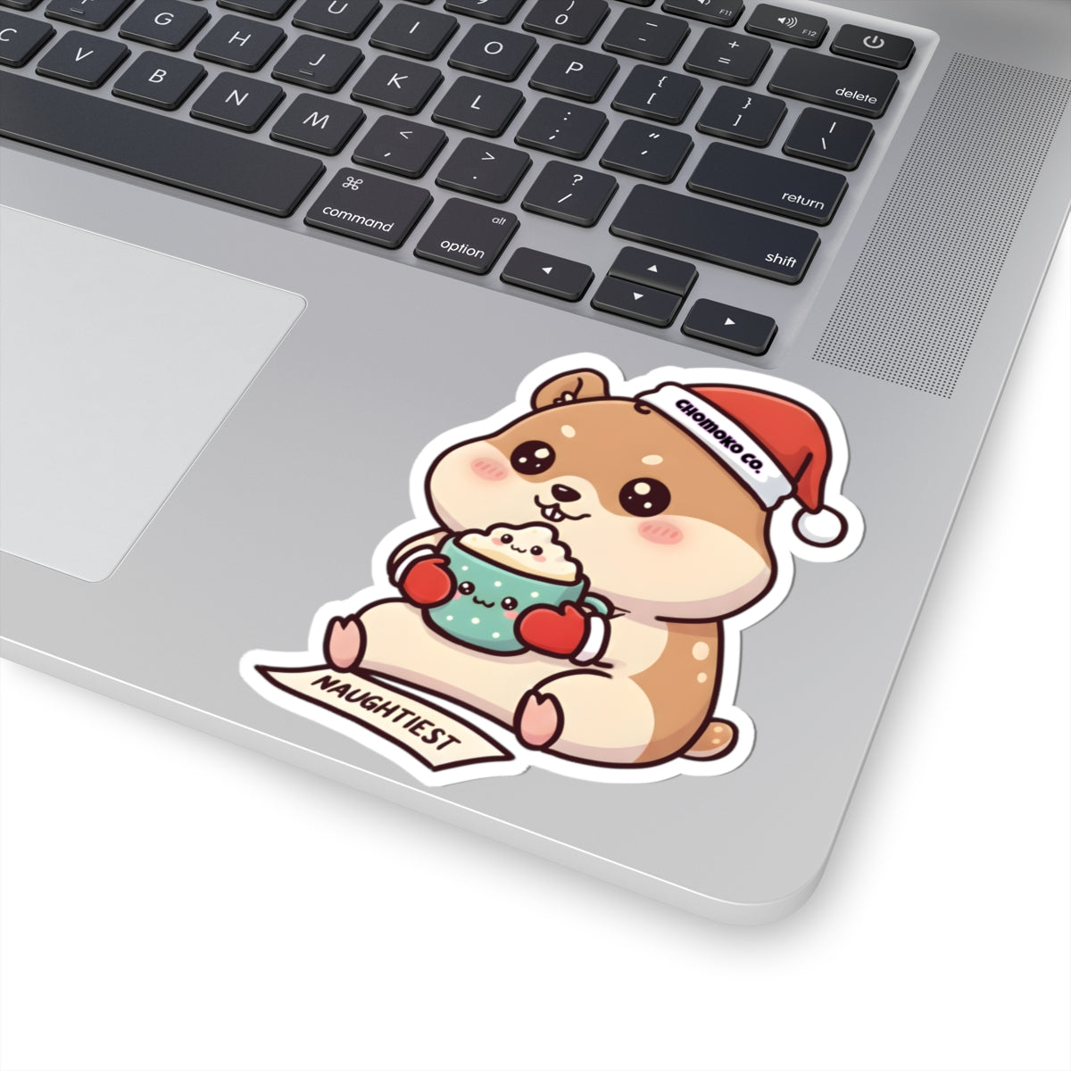Atsu drinking Eggnog Kiss-Cut Sticker