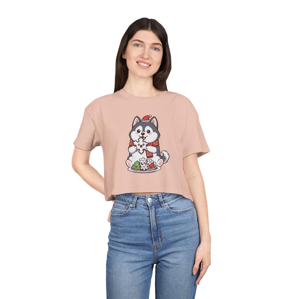 Koda eating Sugar cookies Women's Crop Tee