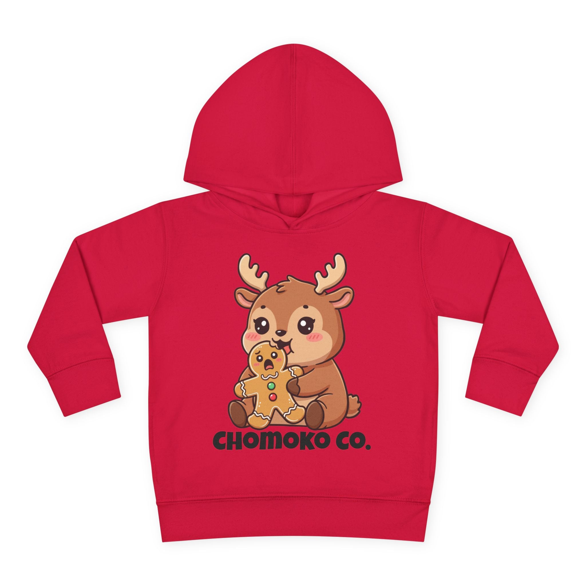Haru eating a Gingerbread Man Toddler Pullover Fleece Hoodie