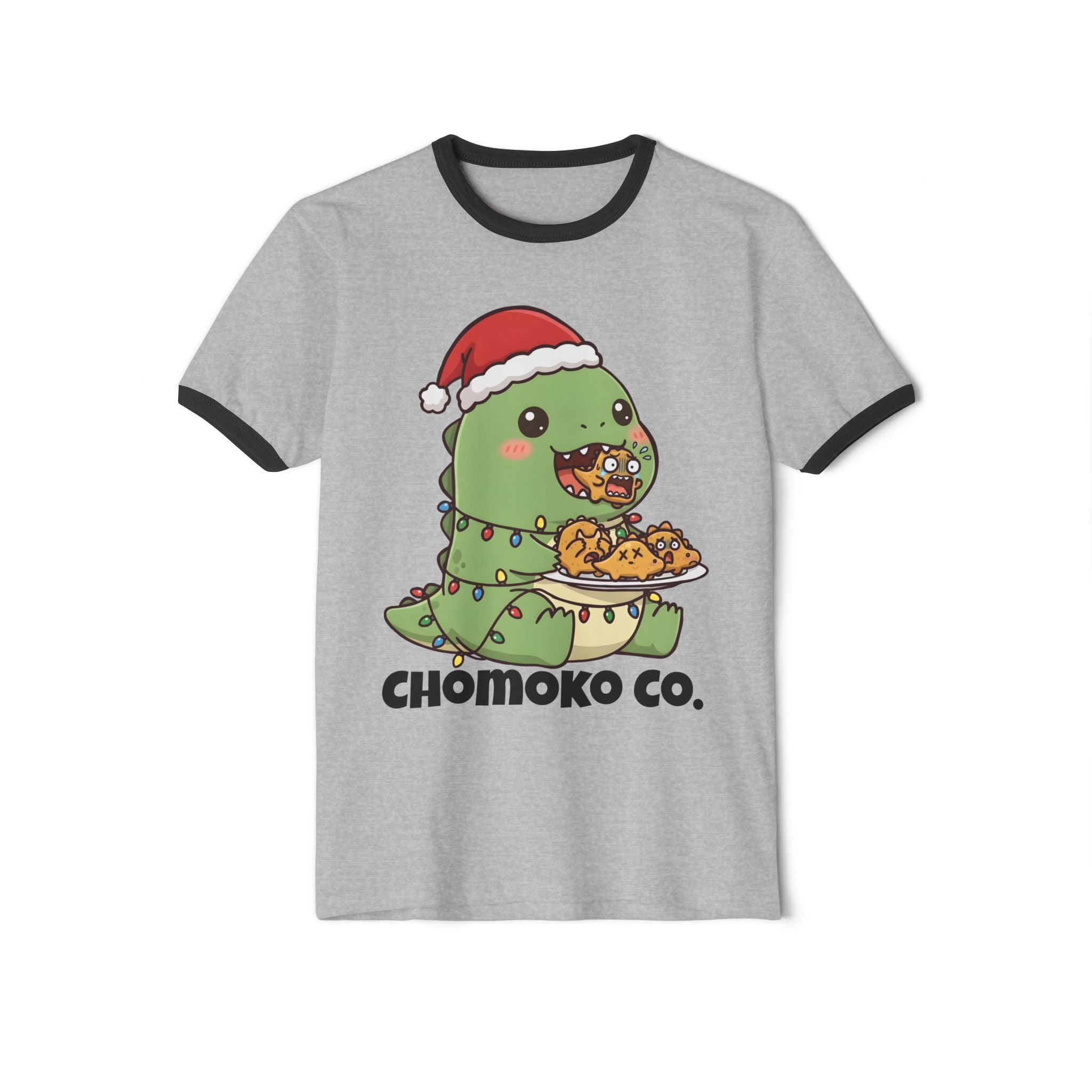 Tatsu with Christmas lights Unisex Cotton Ringer T-Shirt