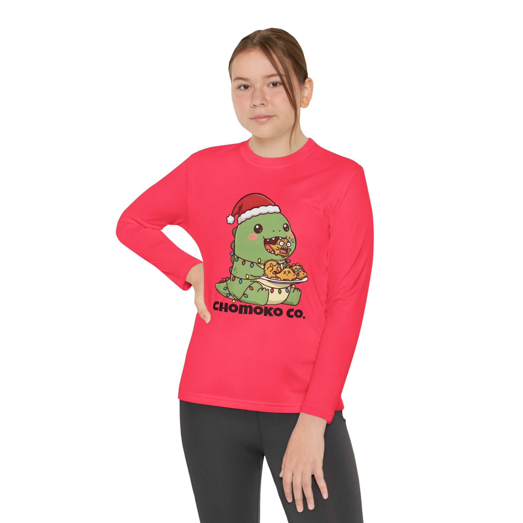 Tatsu with Christmas lights Youth Long Sleeve Competitor Tee