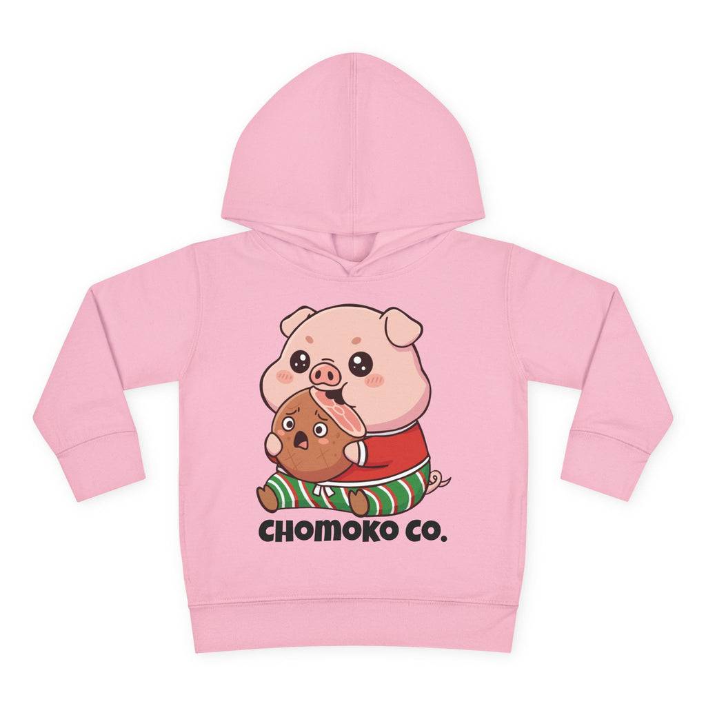 Okui in Christmas pajamas Toddler Pullover Fleece Hoodie