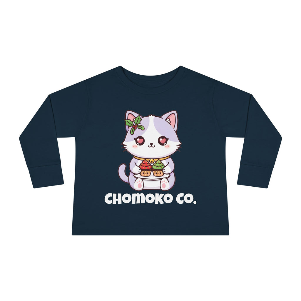 Nori with Christmas Cupcakes Toddler Long Sleeve Tee