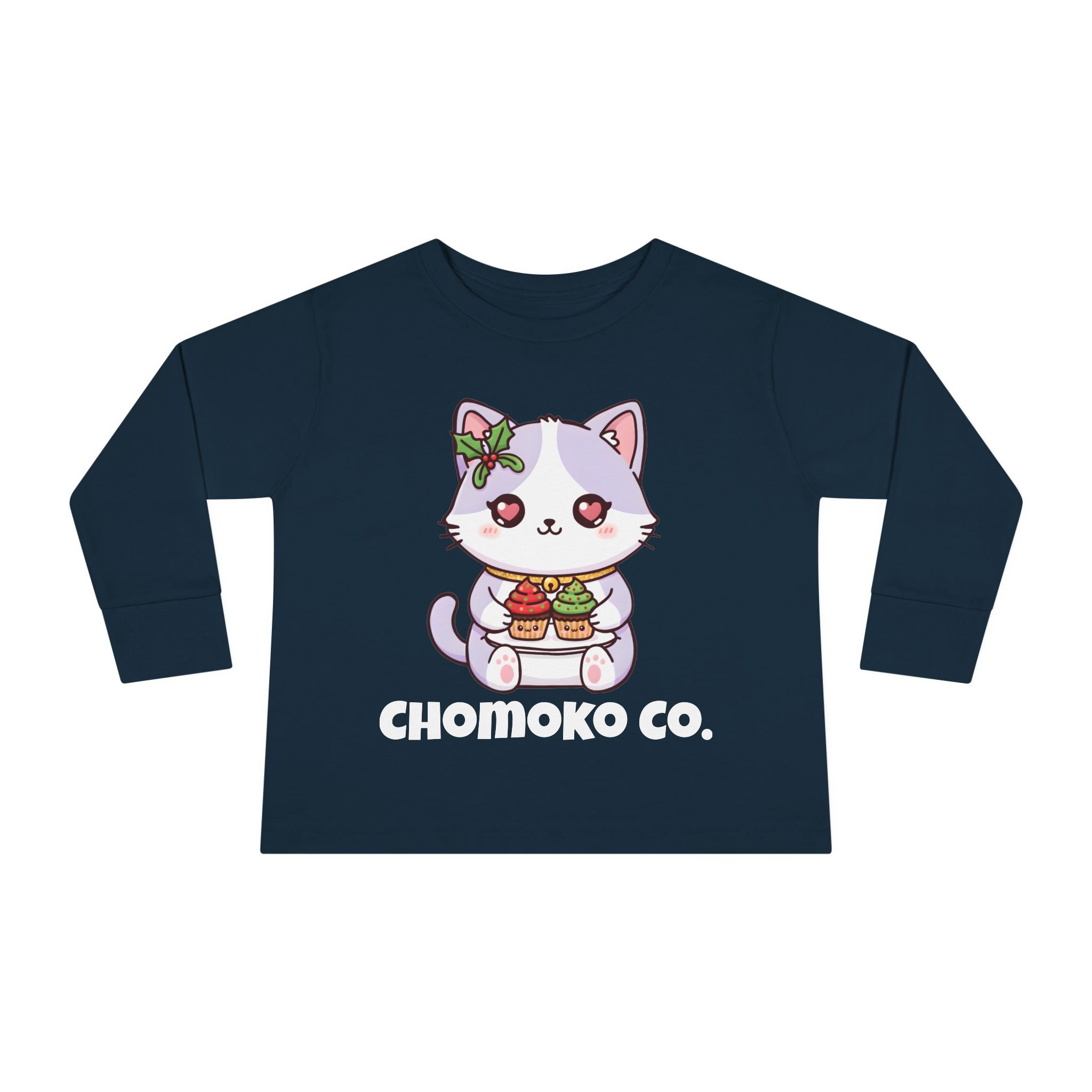 Nori with Christmas Cupcakes Toddler Long Sleeve Tee