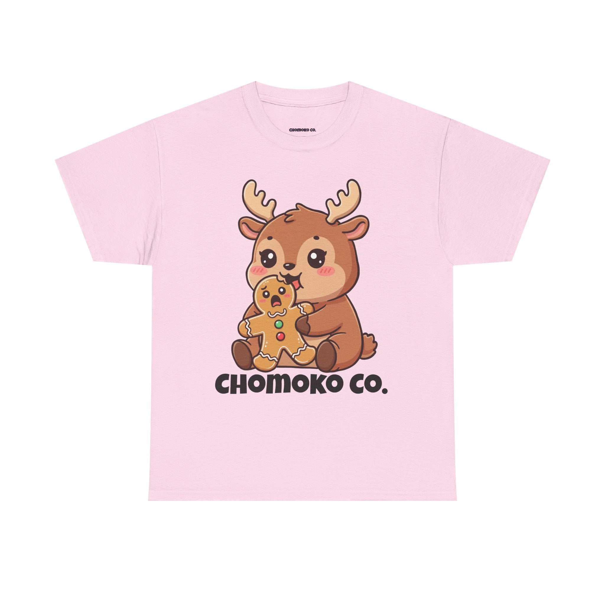 Haru eating a Gingerbread Man Sharing Tee | Christmas Cute Holiday Shirt