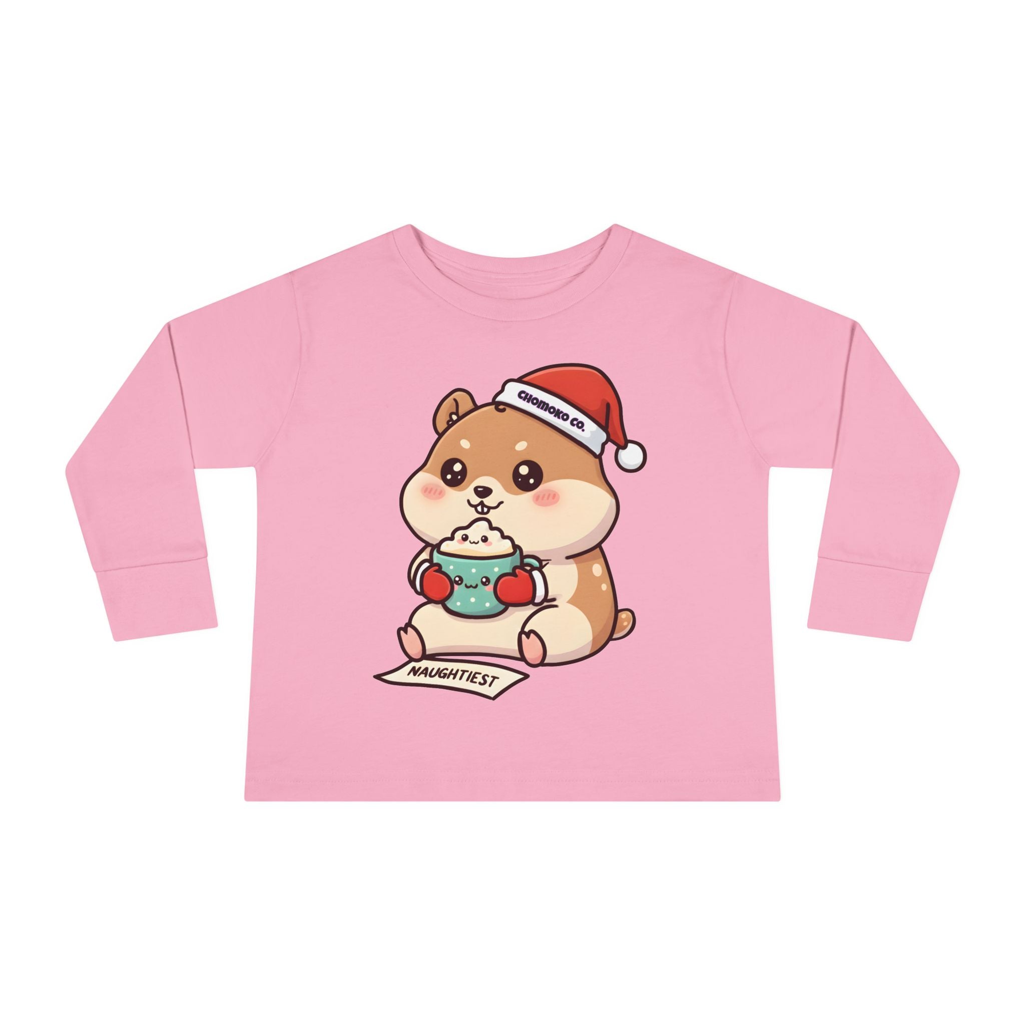 Atsu drinking Eggnog Toddler Long Sleeve Tee