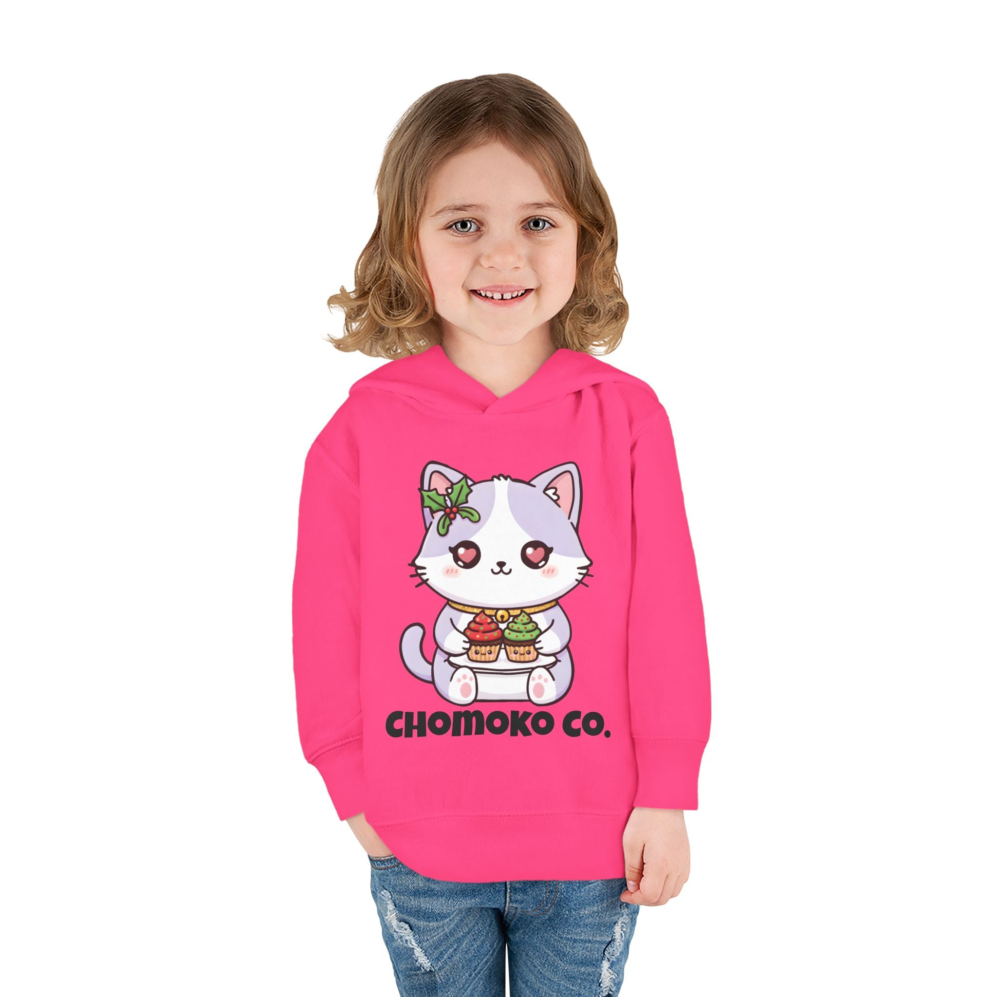 Nori with Christmas Cupcakes Toddler Pullover Fleece Hoodie