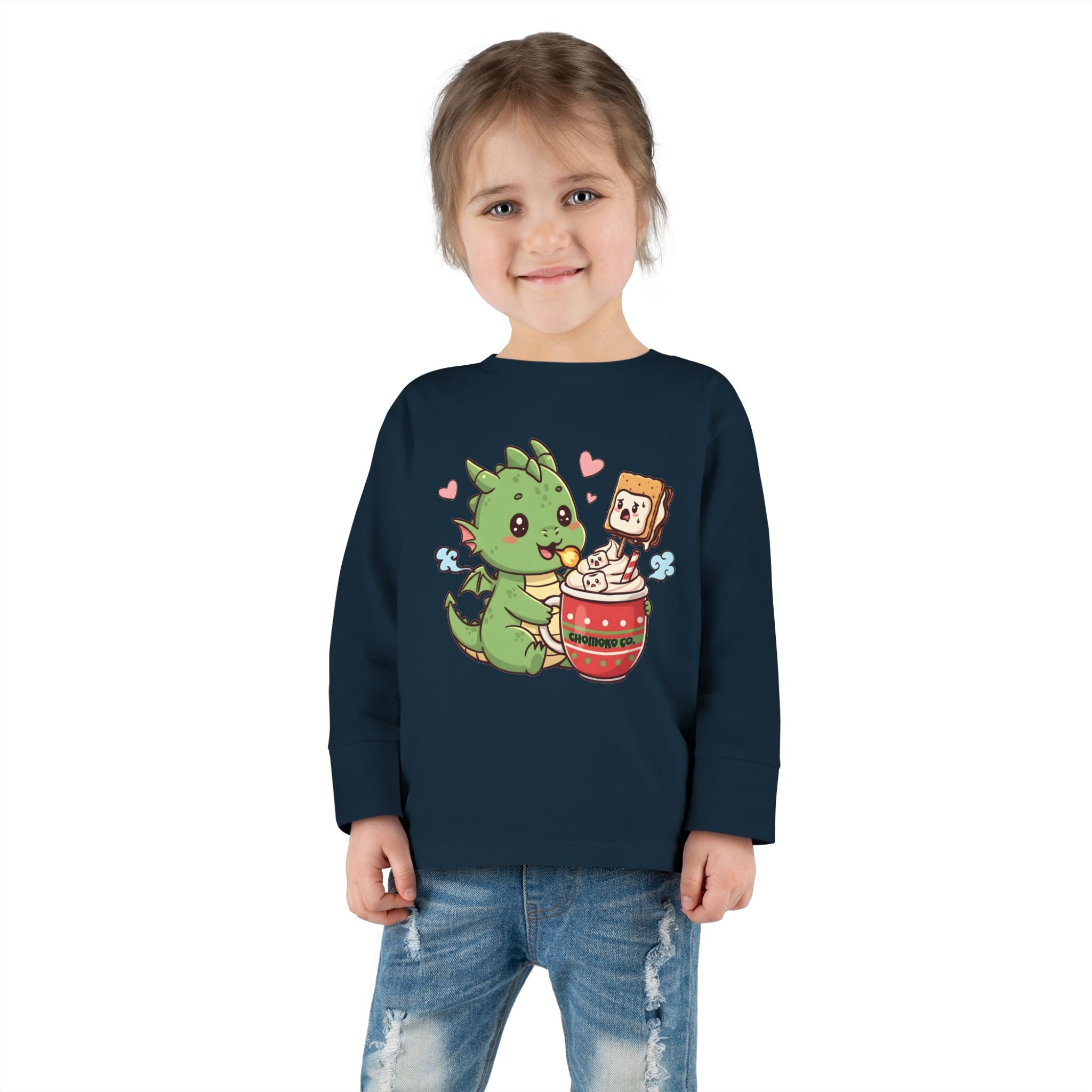 Rinzu drinking Hot chocolate Toddler Long Sleeve Tee