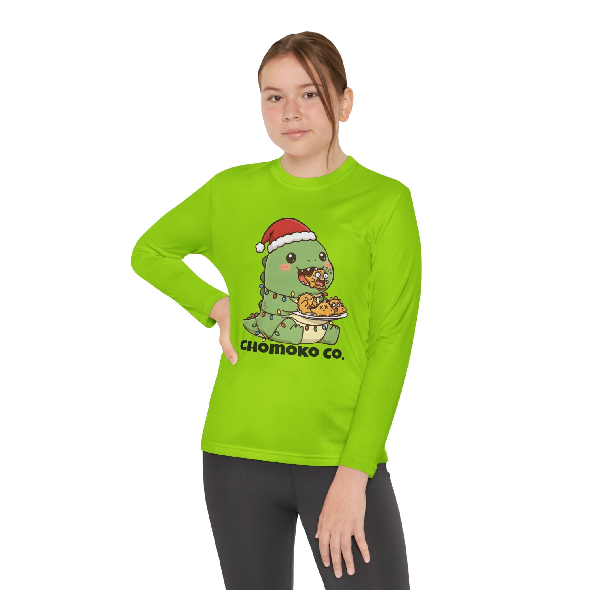 Tatsu with Christmas lights Youth Long Sleeve Competitor Tee