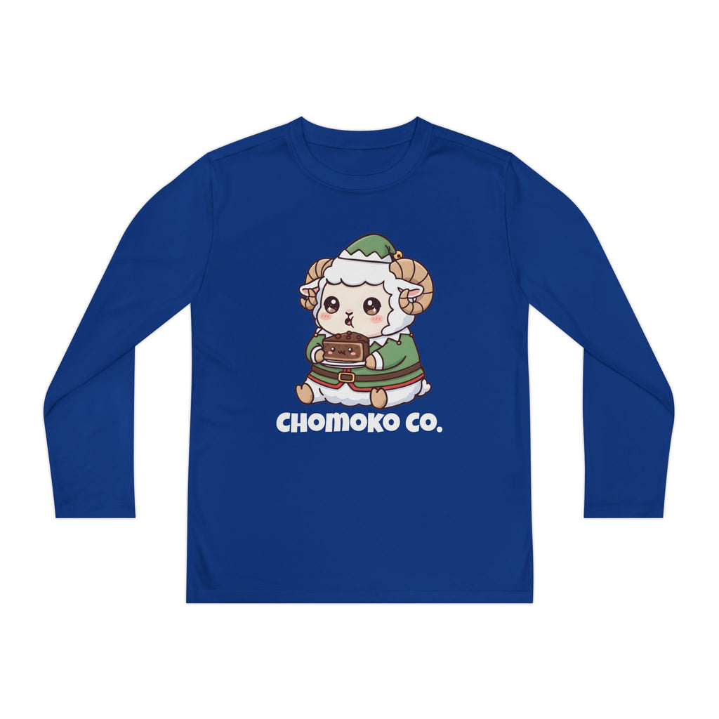 Bashi in an elf costume Youth Long Sleeve Competitor Tee