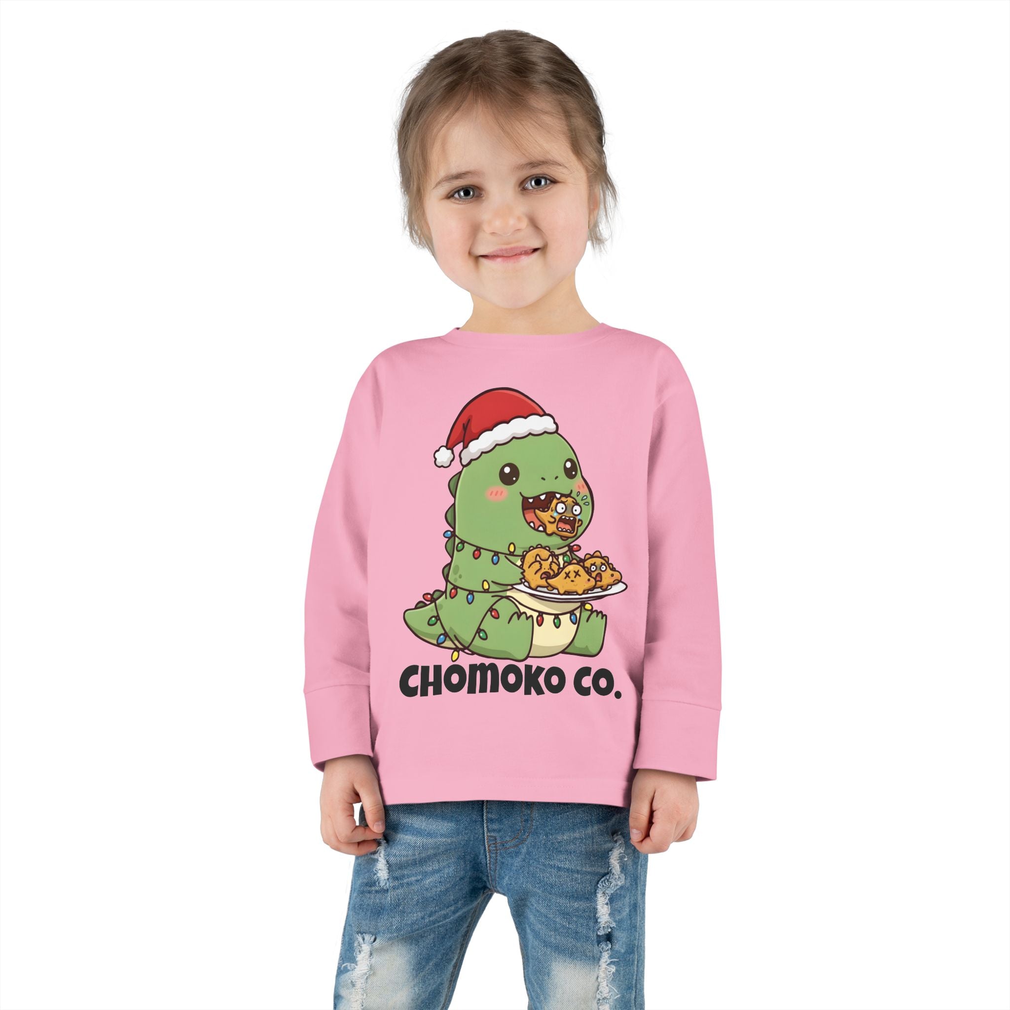 Tatsu with Christmas lights Toddler Long Sleeve Tee