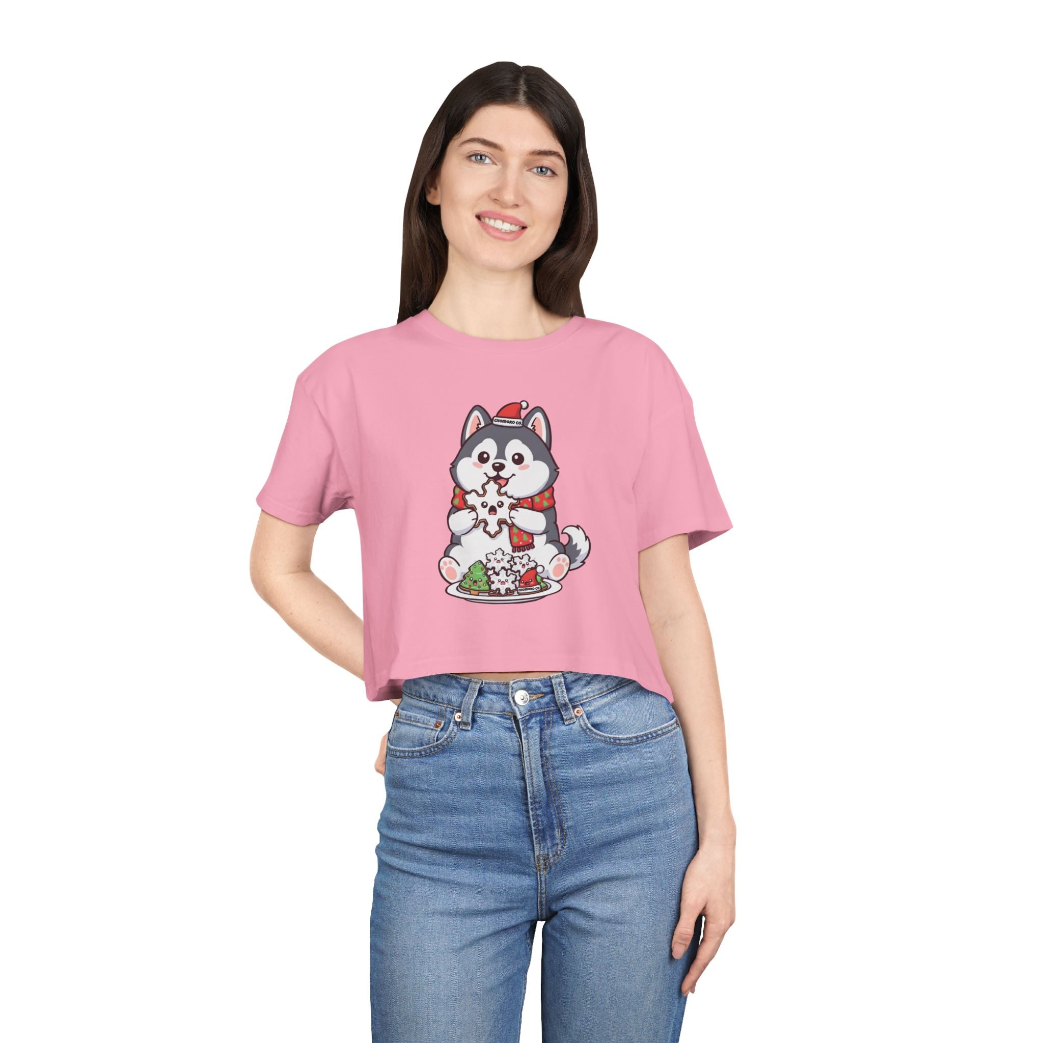 Koda eating Sugar cookies Women's Crop Tee