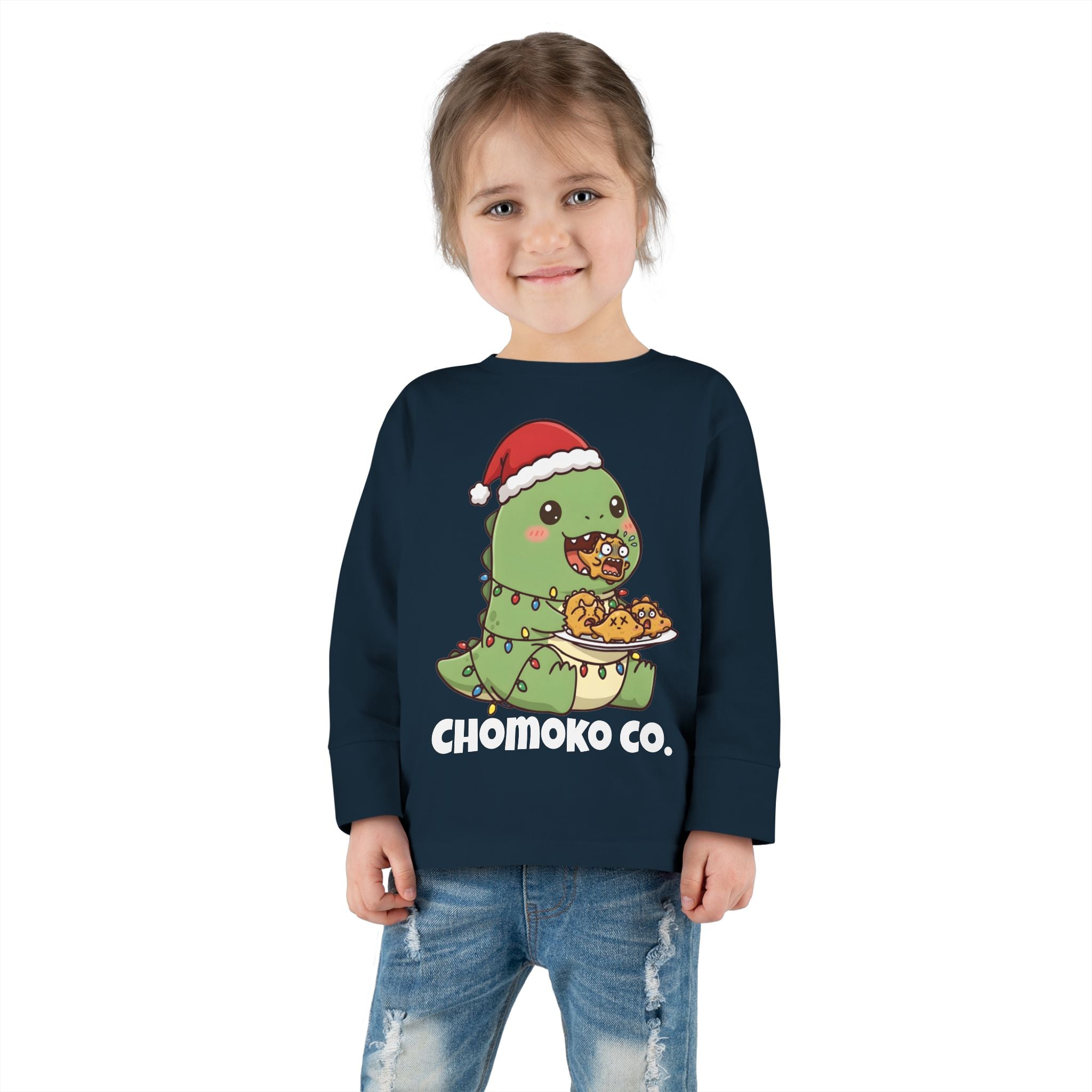 Tatsu with Christmas lights Toddler Long Sleeve Tee