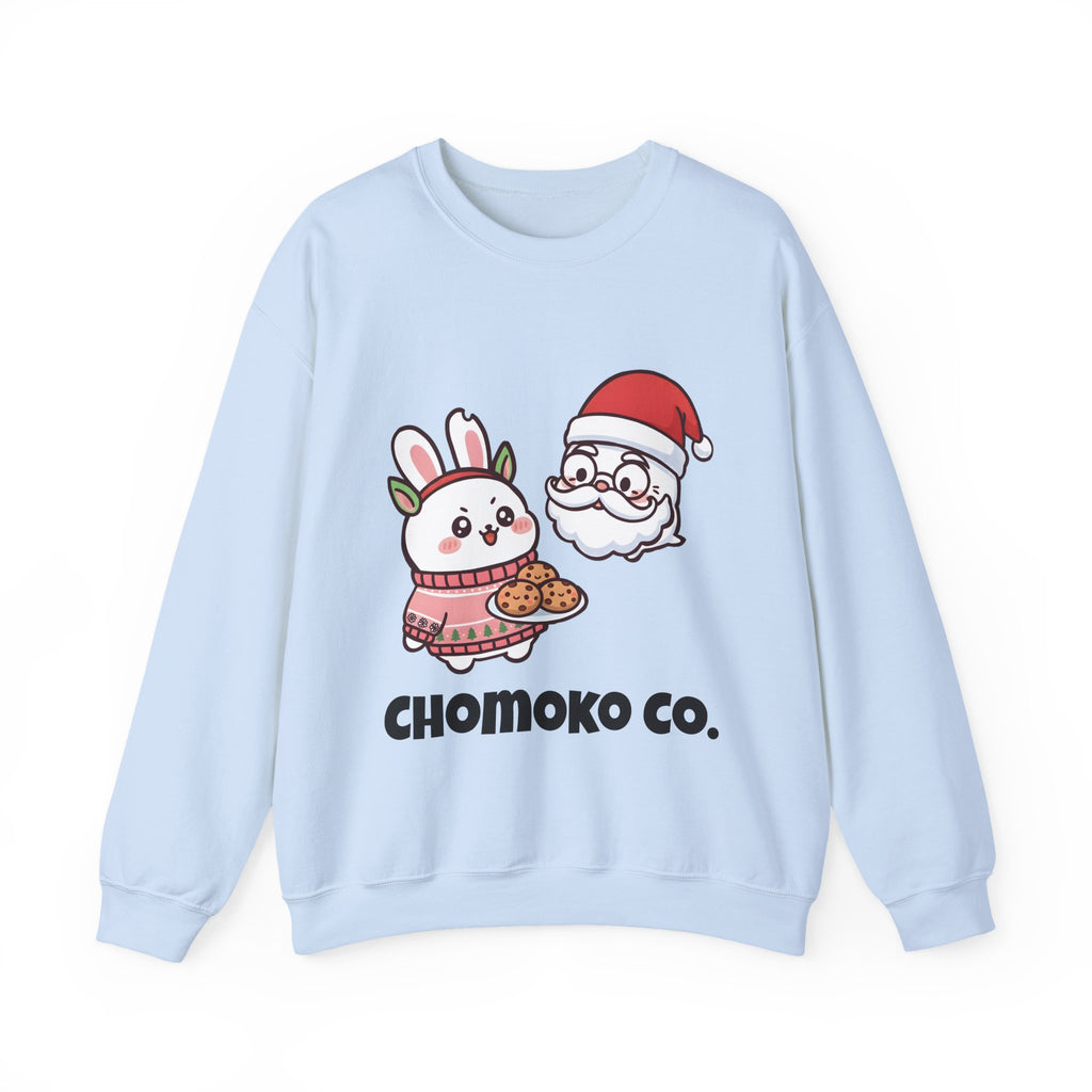 Chomoko with Oji dressed as Santa Cookie Plate Sweatshirt | CHOMOKO CO.