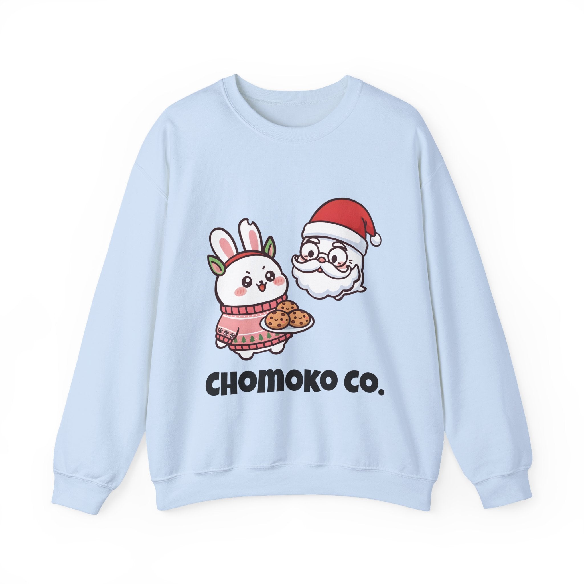 Chomoko with Oji dressed as Santa Cookie Plate Sweatshirt | CHOMOKO CO.