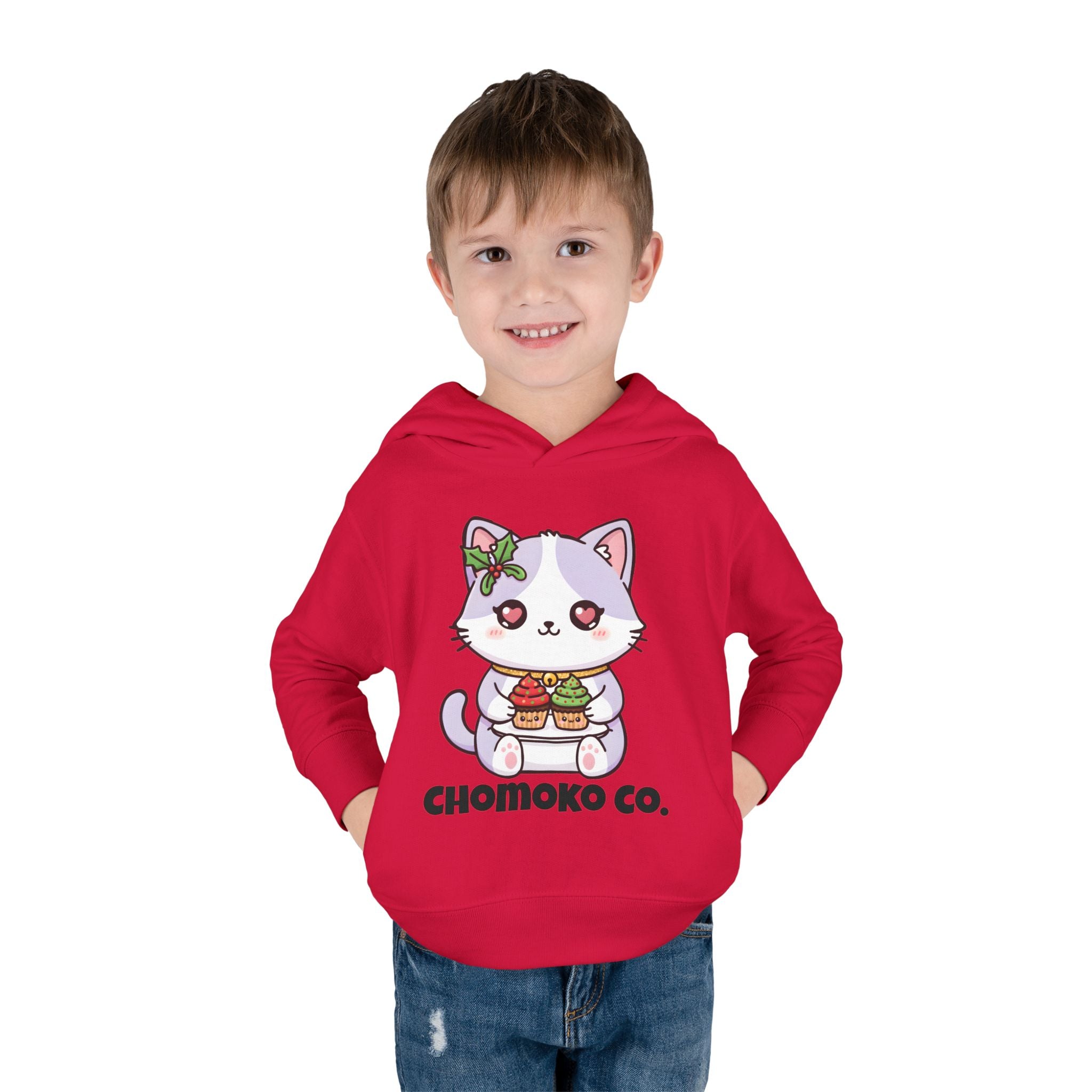 Nori with Christmas Cupcakes Toddler Pullover Fleece Hoodie