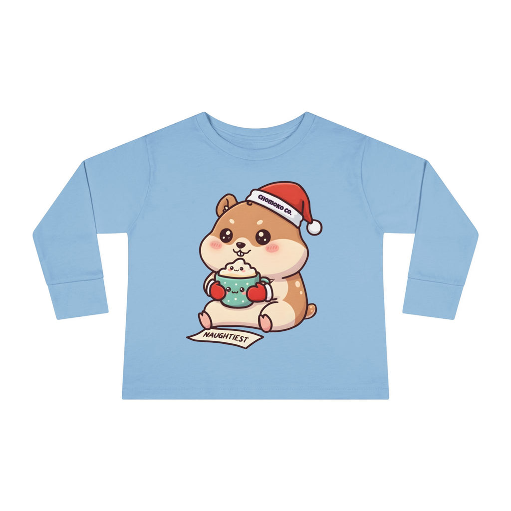 Atsu drinking Eggnog Toddler Long Sleeve Tee