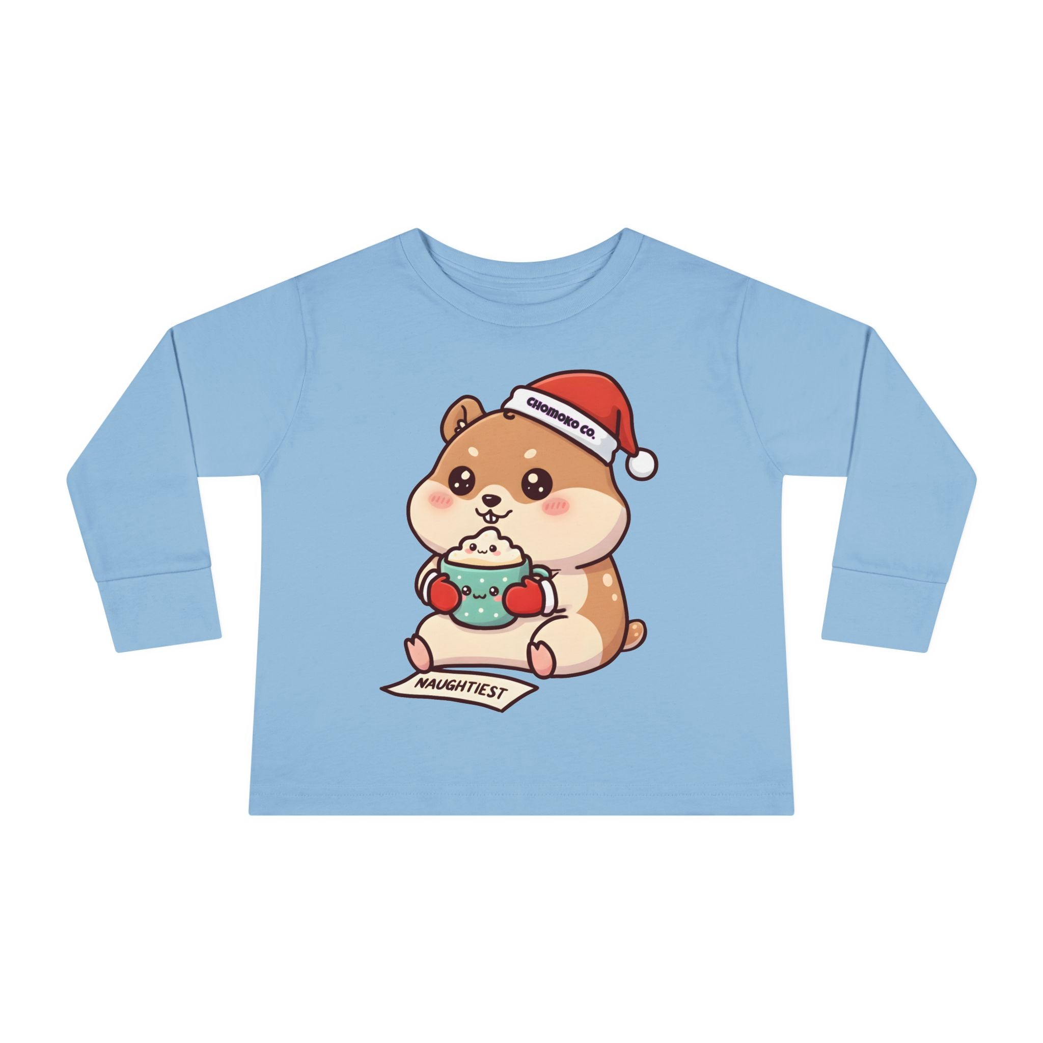 Atsu drinking Eggnog Toddler Long Sleeve Tee