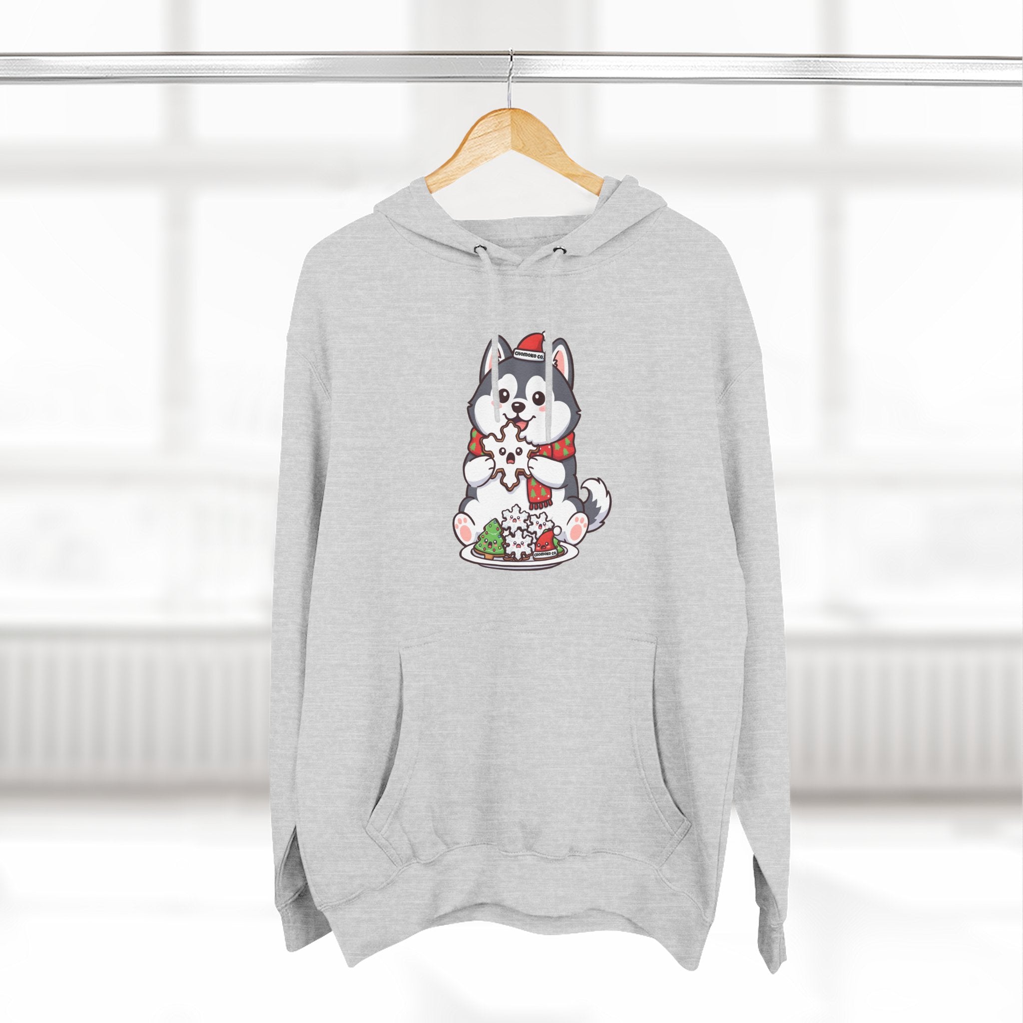 Koda eating Sugar cookies Three-Panel Fleece Hoodie