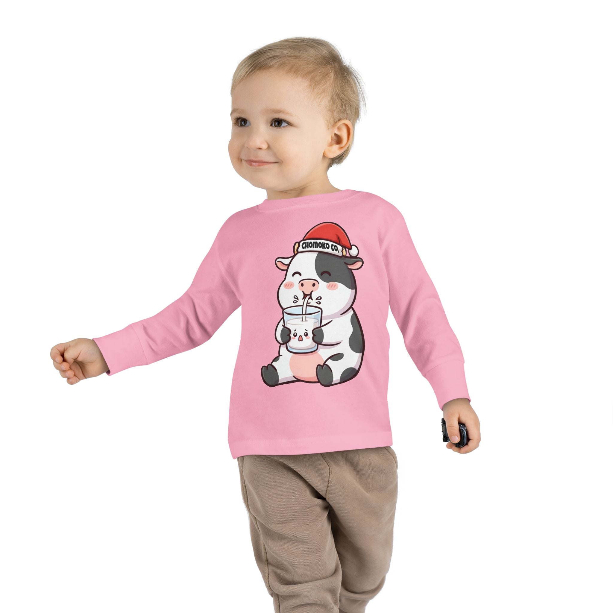 Kolby with Santa hat Toddler Long Sleeve Tee