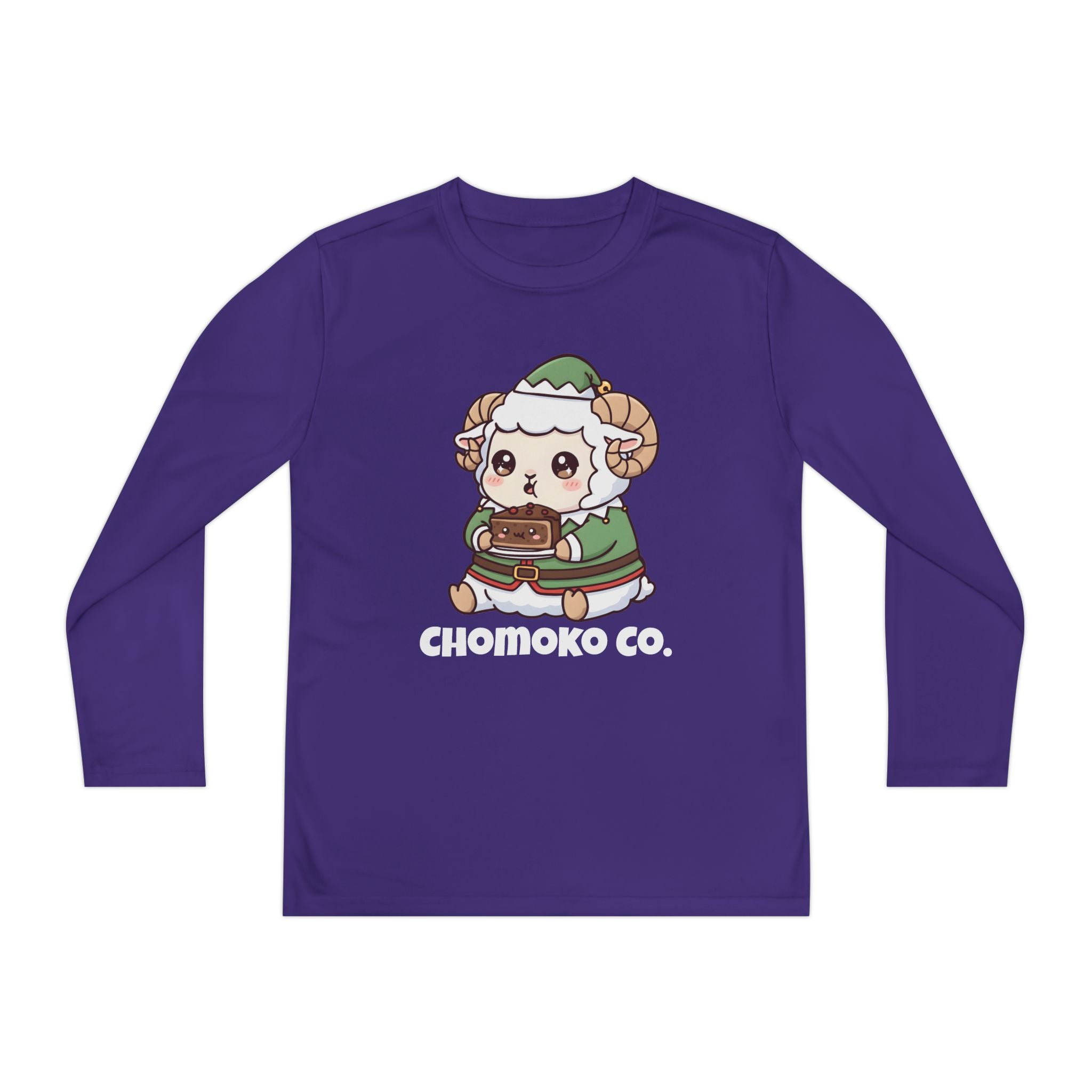 Bashi in an elf costume Youth Long Sleeve Competitor Tee