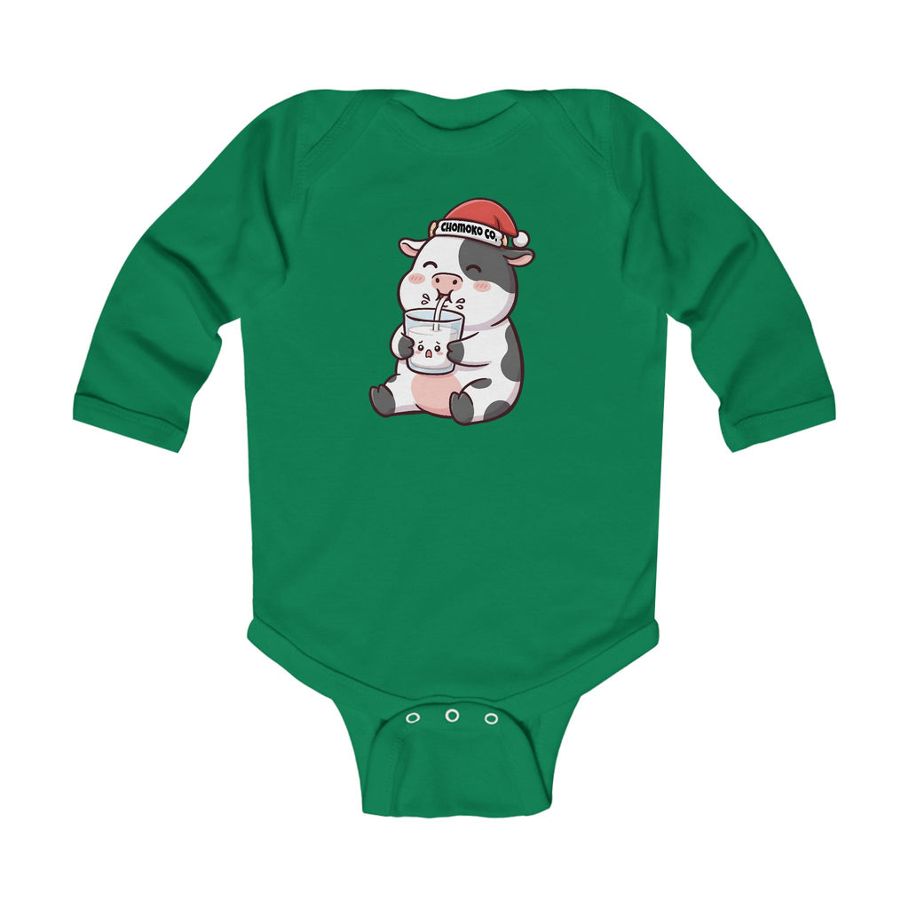 Kolby with Santa hat Infant Long Sleeve Bodysuit