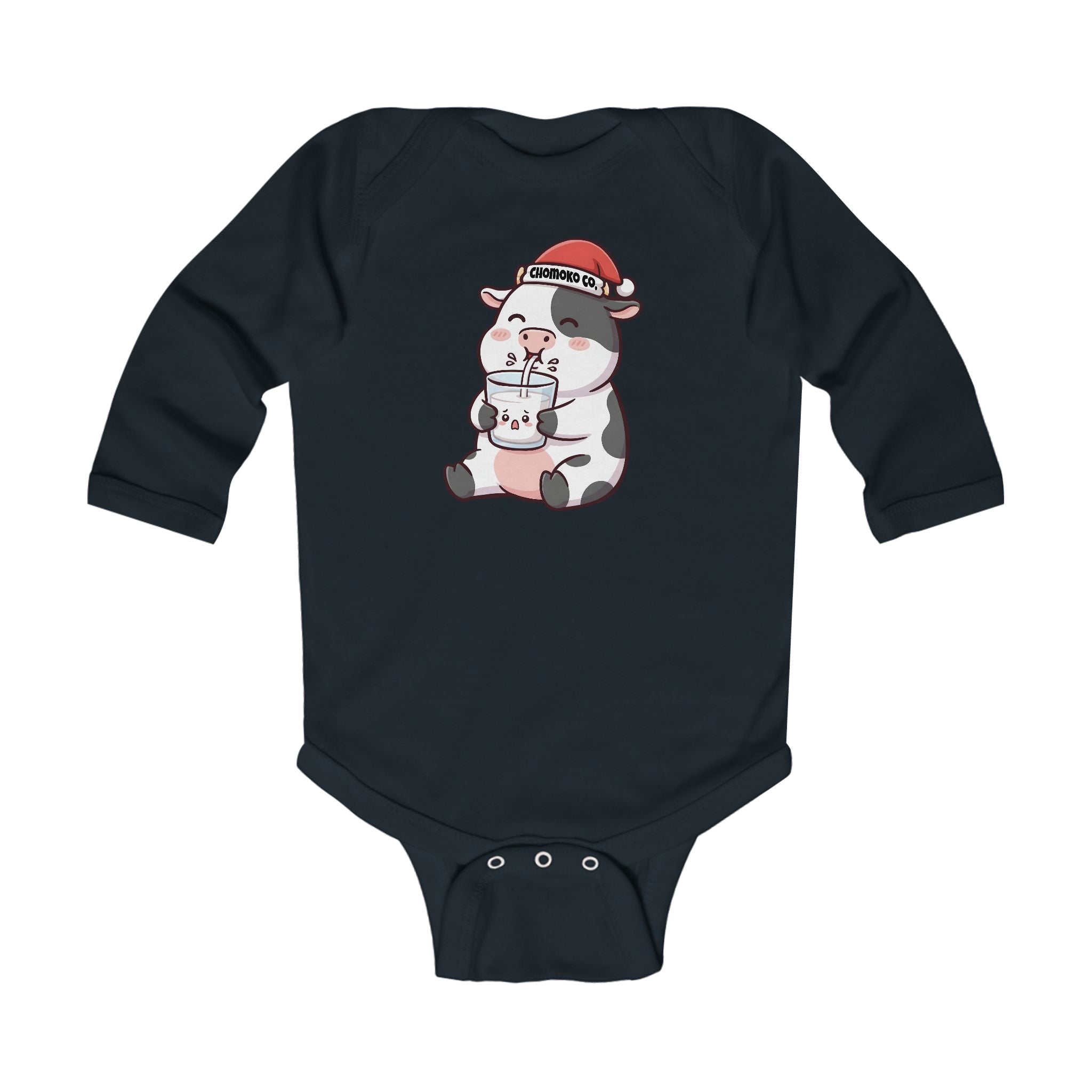 Kolby with Santa hat Infant Long Sleeve Bodysuit
