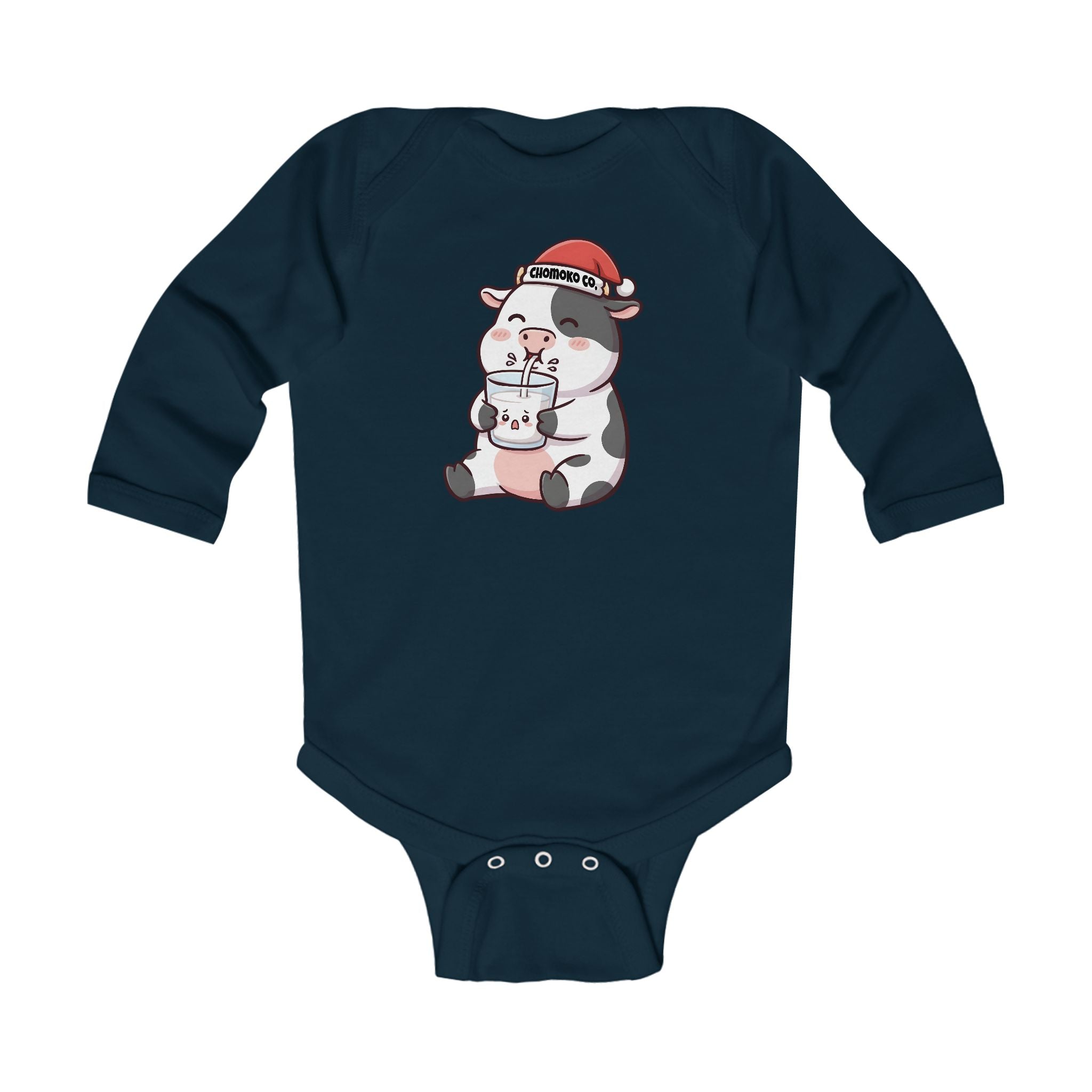 Kolby with Santa hat Infant Long Sleeve Bodysuit