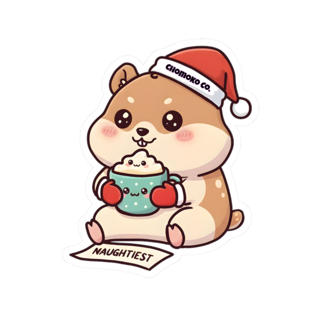 Atsu drinking Eggnog Kiss-Cut Sticker