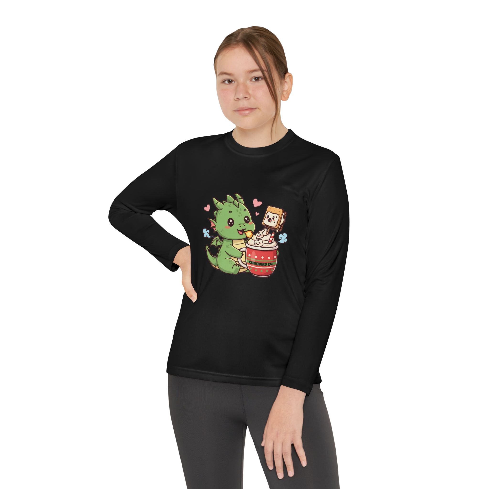 Rinzu drinking Hot chocolate Youth Long Sleeve Competitor Tee