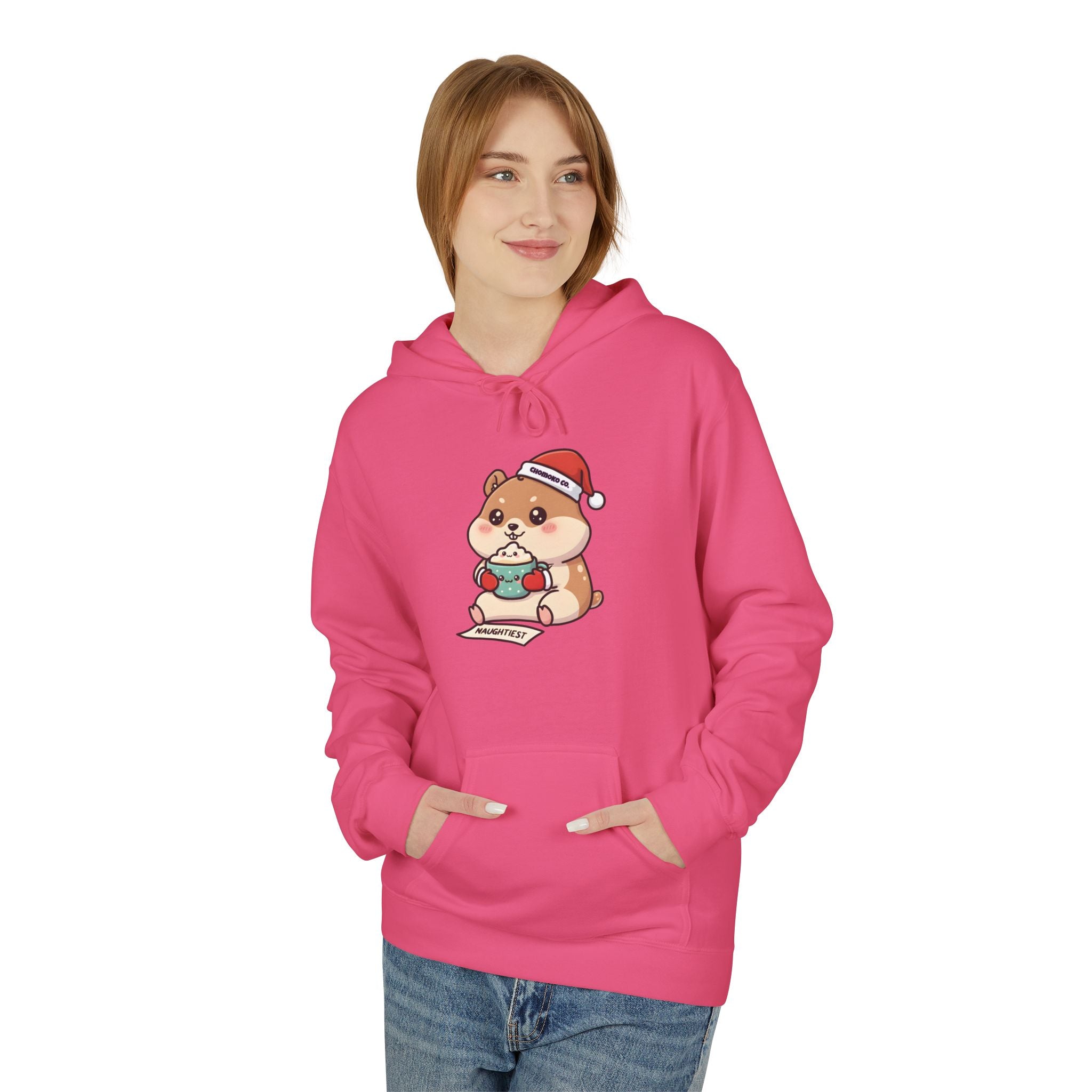 Atsu drinking Eggnog Unisex Midweight Softstyle Fleece Hoodie