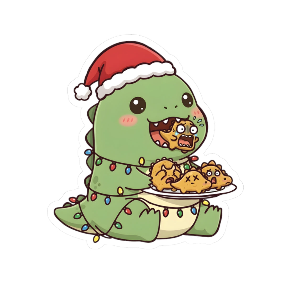 Tatsu with Christmas lights Kiss-Cut Sticker