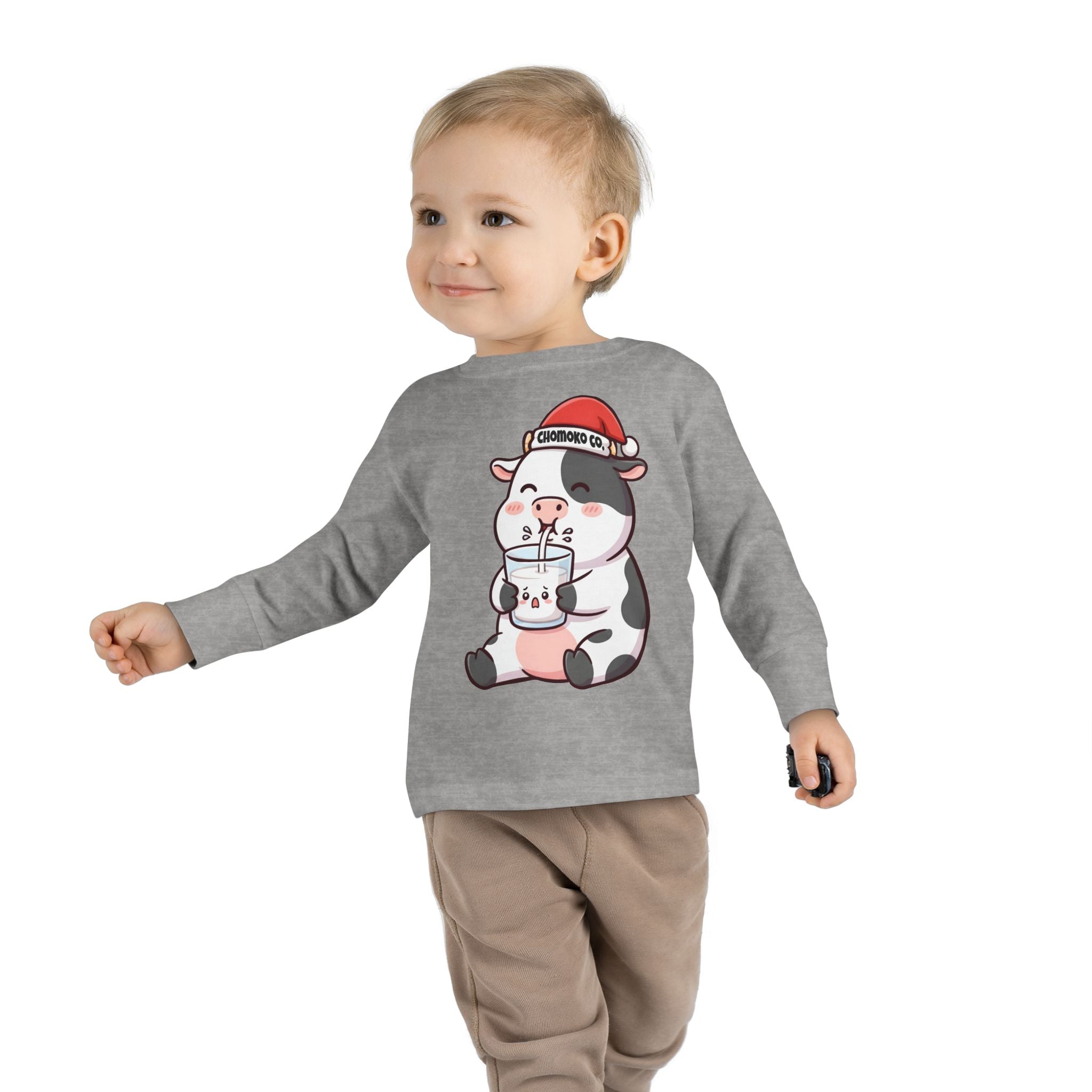 Kolby with Santa hat Toddler Long Sleeve Tee