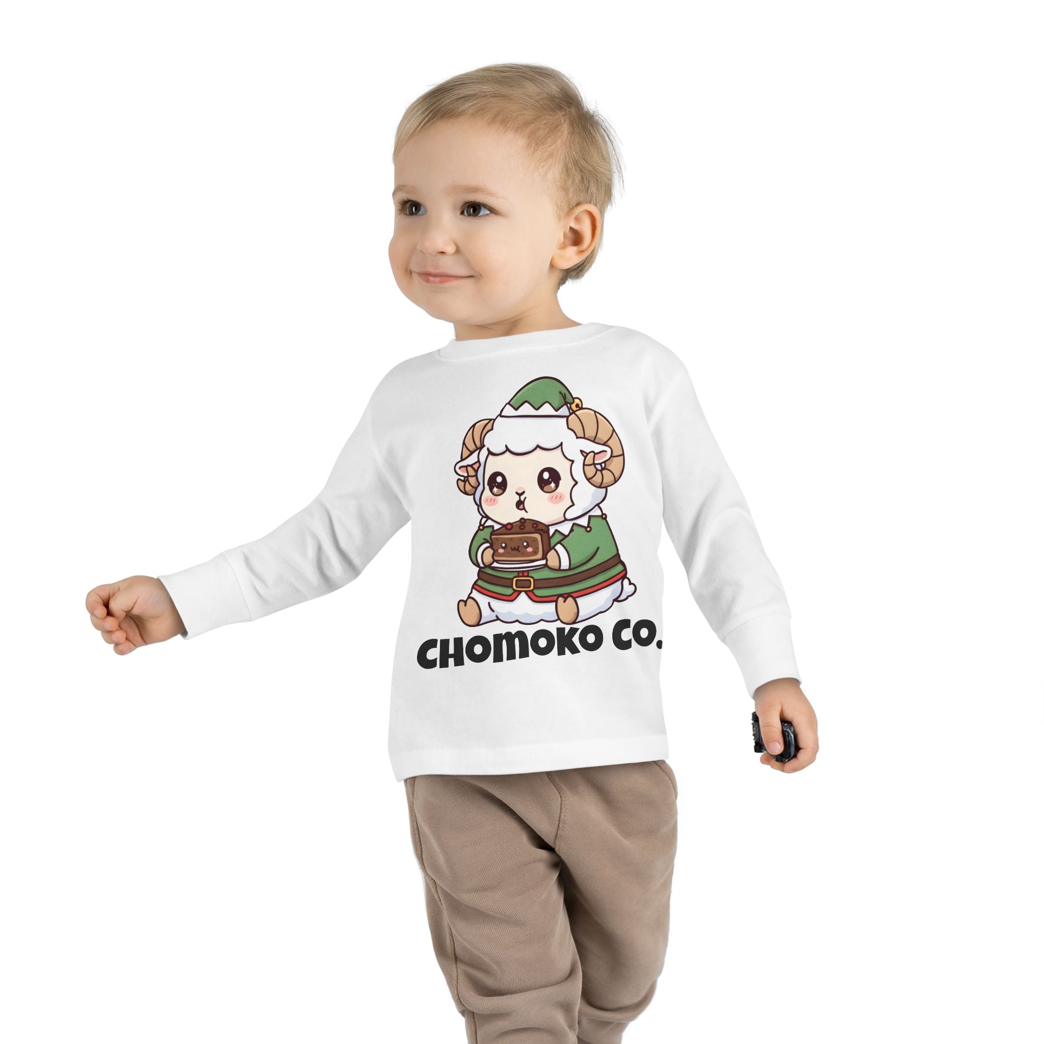 Bashi in an elf costume Toddler Long Sleeve Tee