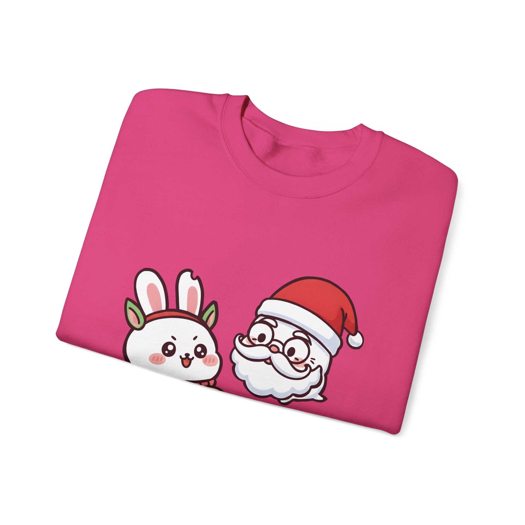 Chomoko with Oji dressed as Santa Cookie Plate Sweatshirt | CHOMOKO CO.