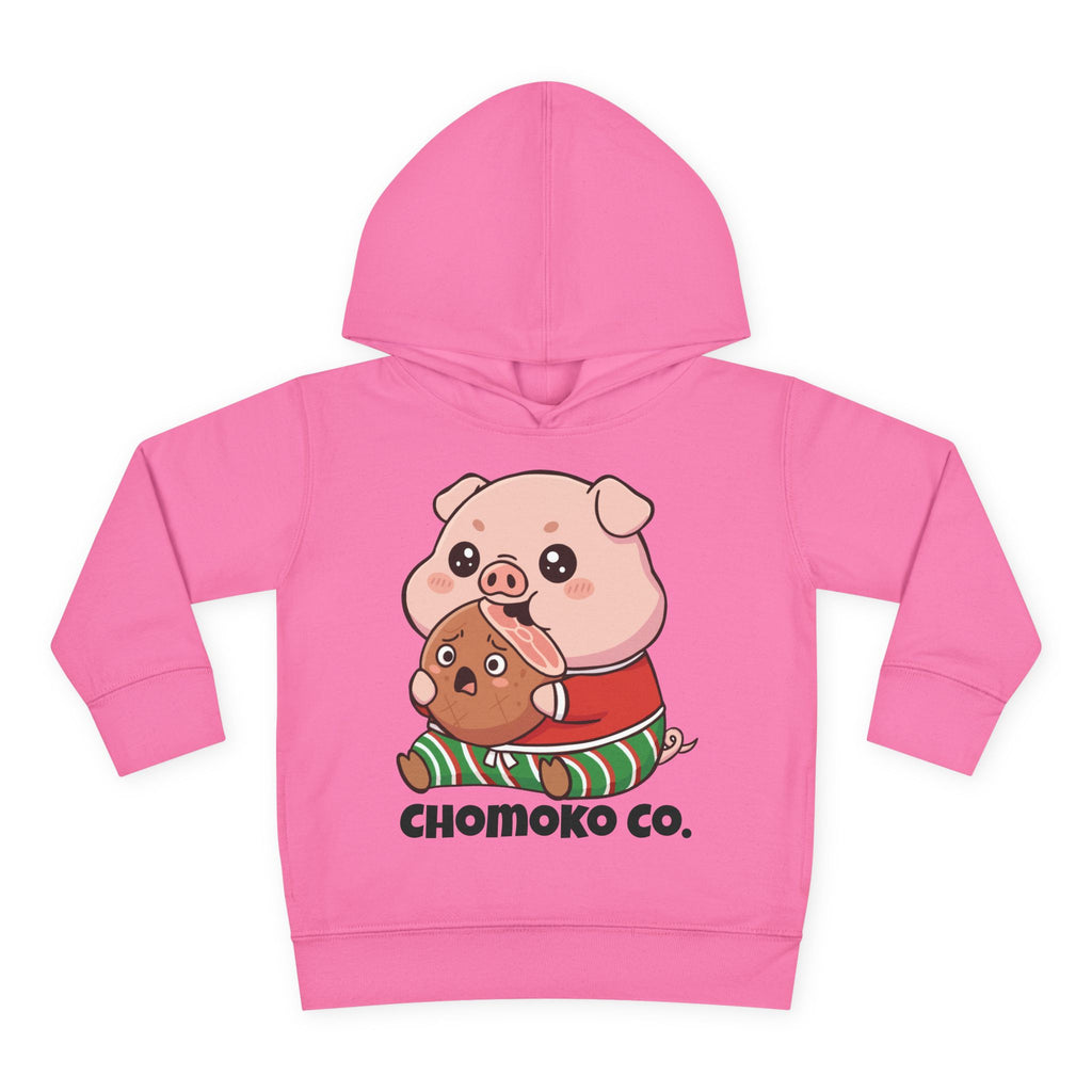 Okui in Christmas pajamas Toddler Pullover Fleece Hoodie