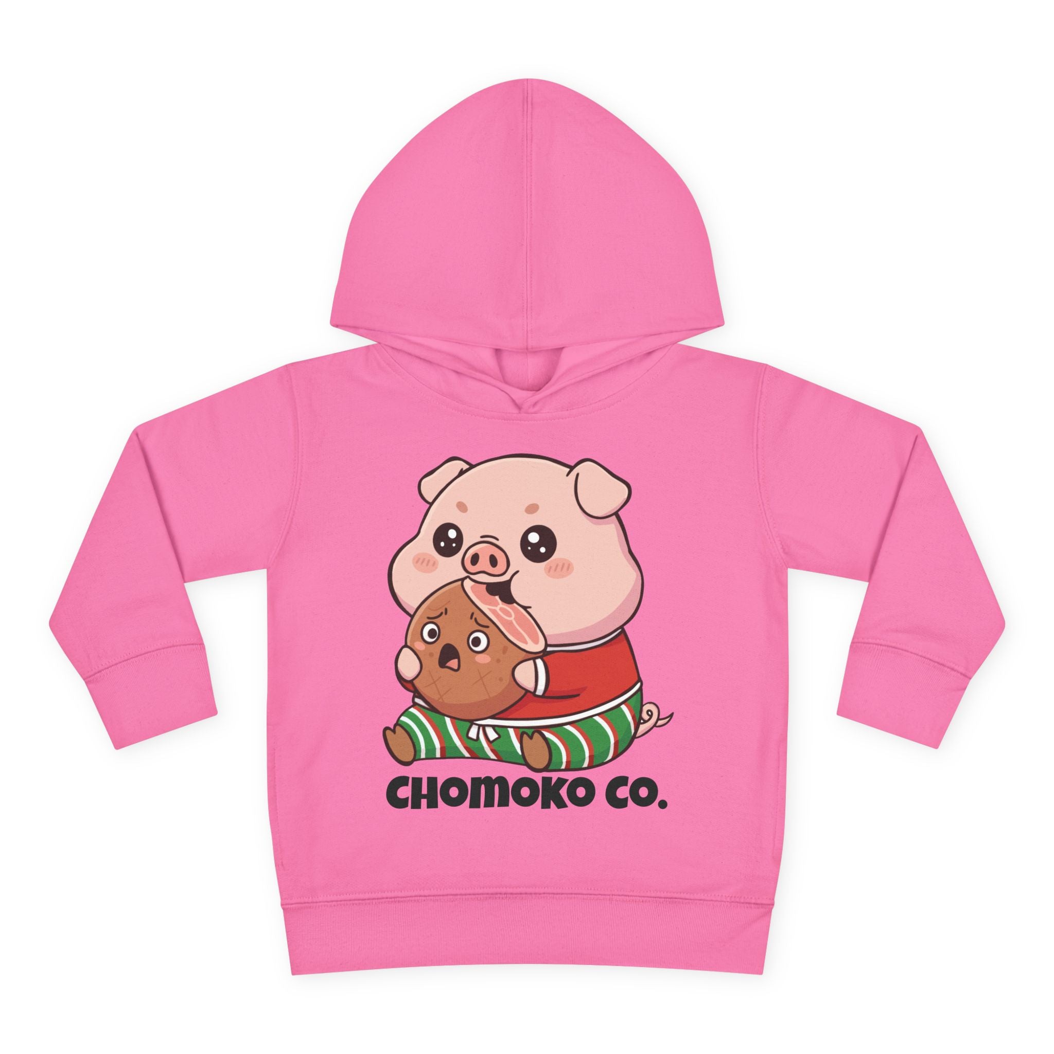 Okui in Christmas pajamas Toddler Pullover Fleece Hoodie