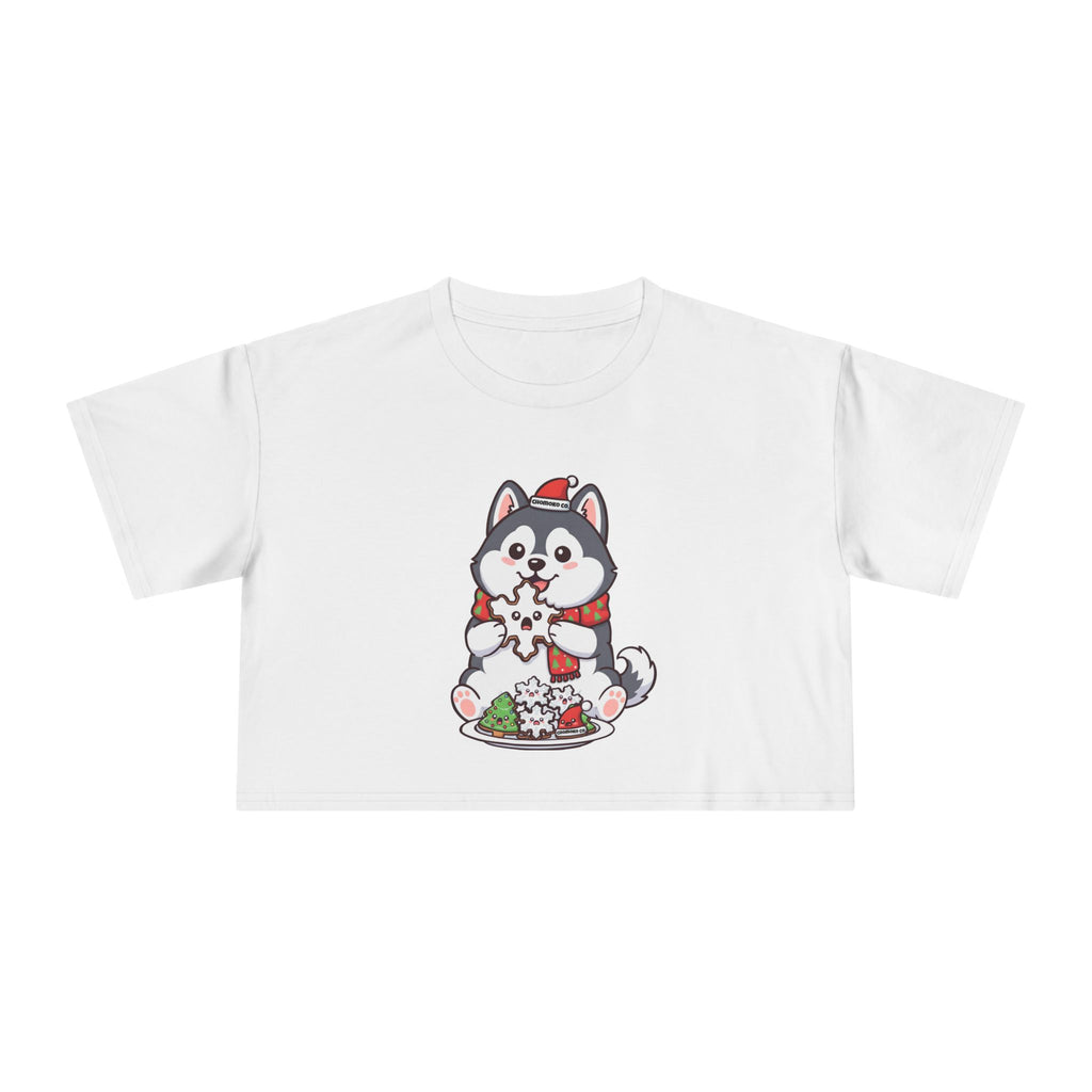 Koda eating Sugar cookies Women's Crop Tee