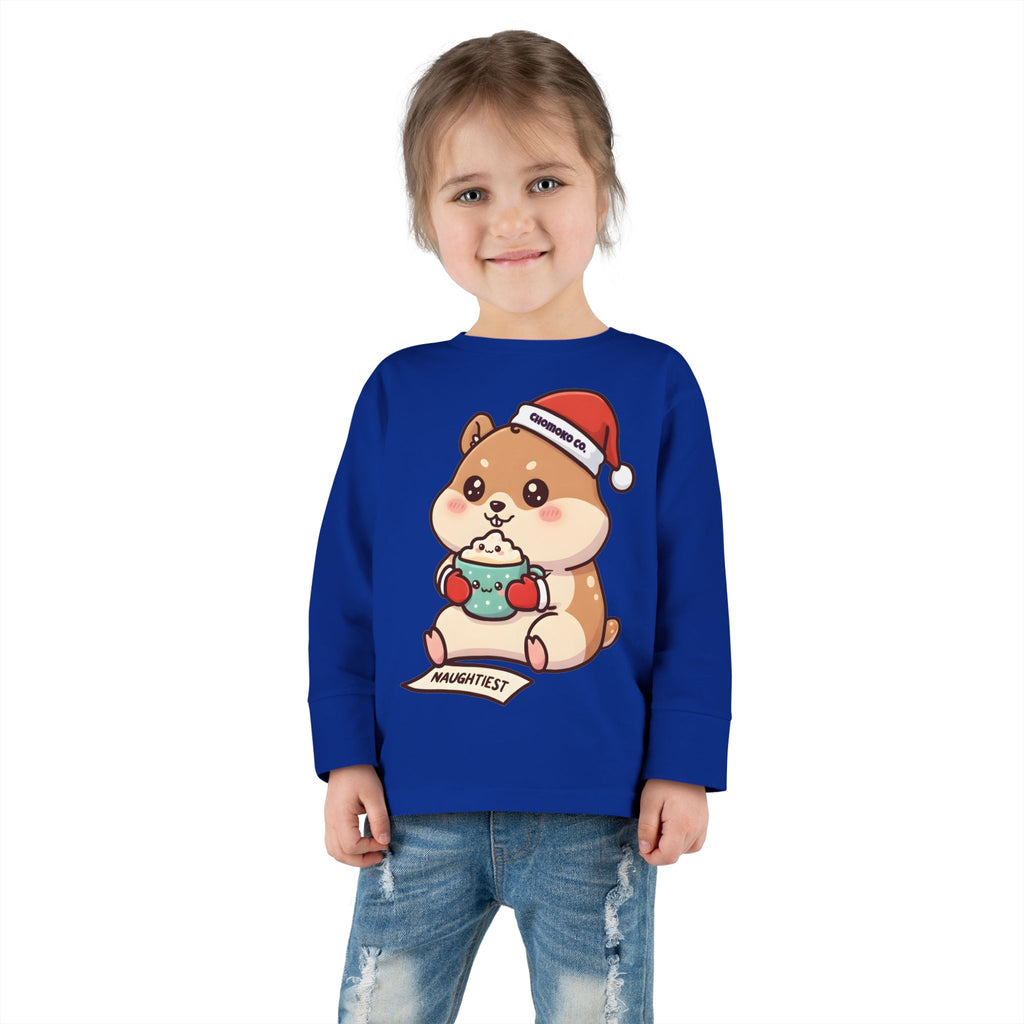Atsu drinking Eggnog Toddler Long Sleeve Tee