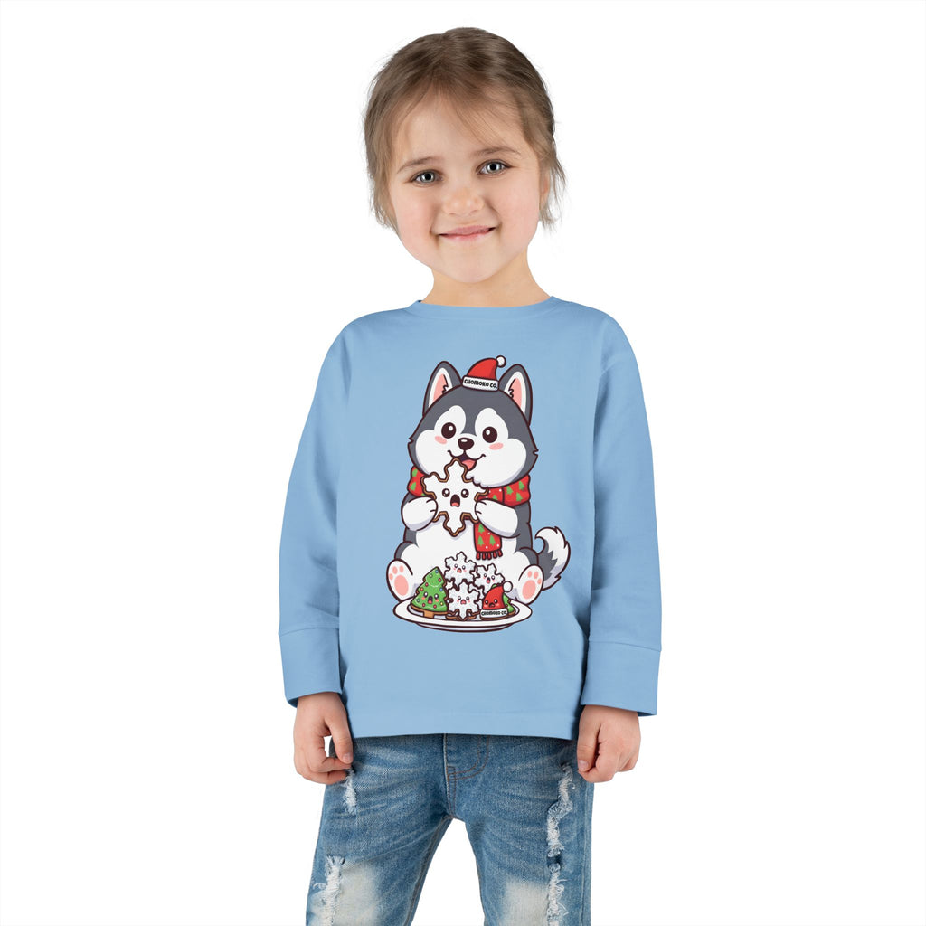 Koda eating Sugar cookies Toddler Long Sleeve Tee