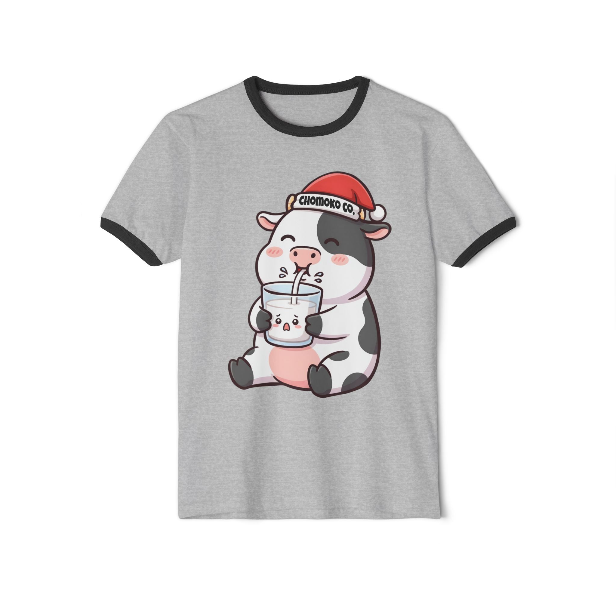 Kolby with Santa hat Unisex Cotton Ringer T-Shirt