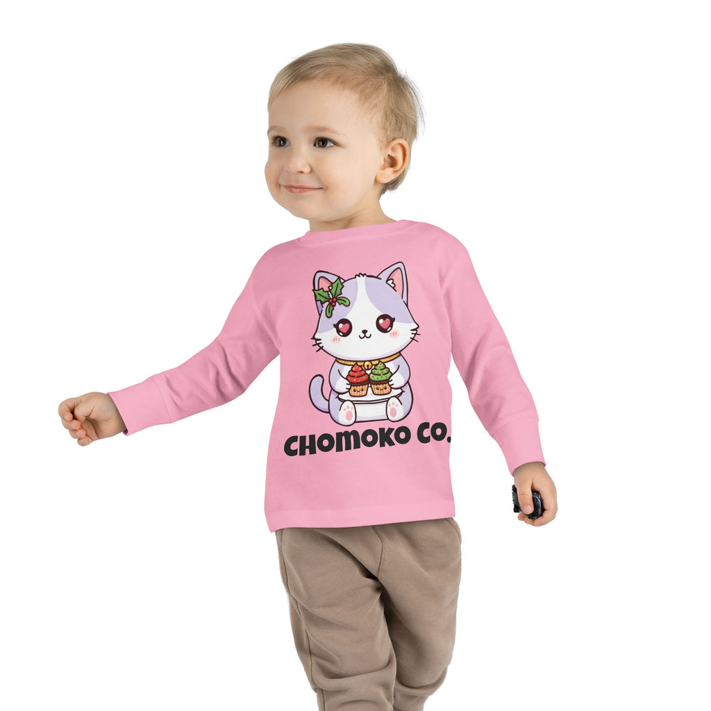 Nori with Christmas Cupcakes Toddler Long Sleeve Tee