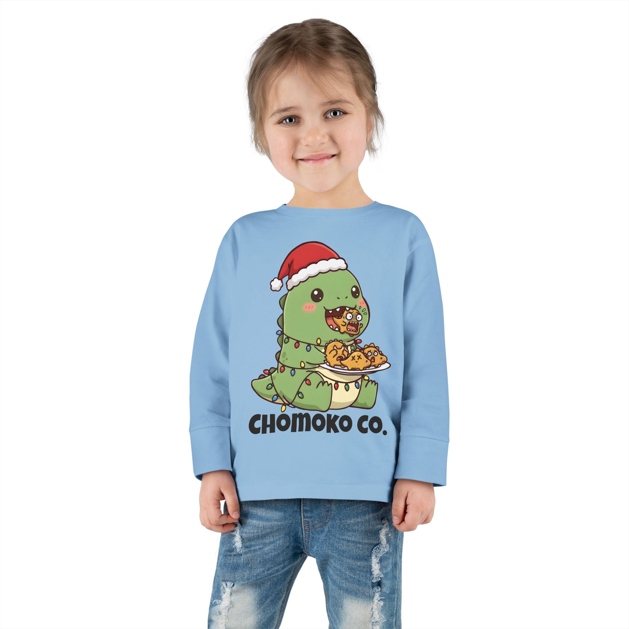 Tatsu with Christmas lights Toddler Long Sleeve Tee