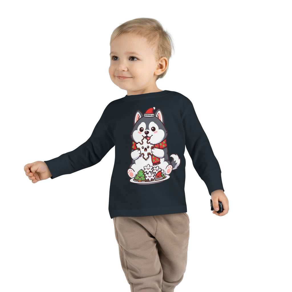 Koda eating Sugar cookies Toddler Long Sleeve Tee