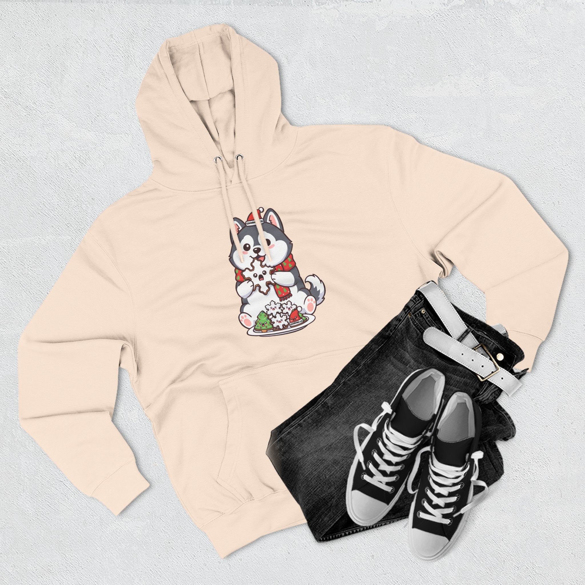 Koda eating Sugar cookies Three-Panel Fleece Hoodie