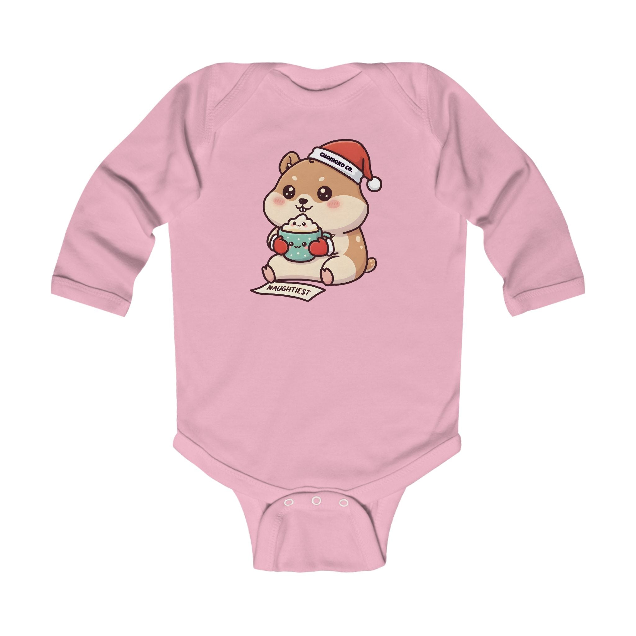 Atsu drinking Eggnog Infant Long Sleeve Bodysuit