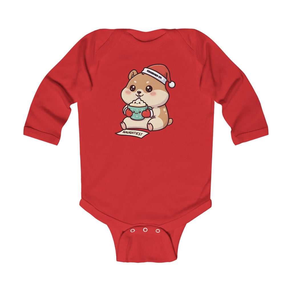 Atsu drinking Eggnog Infant Long Sleeve Bodysuit